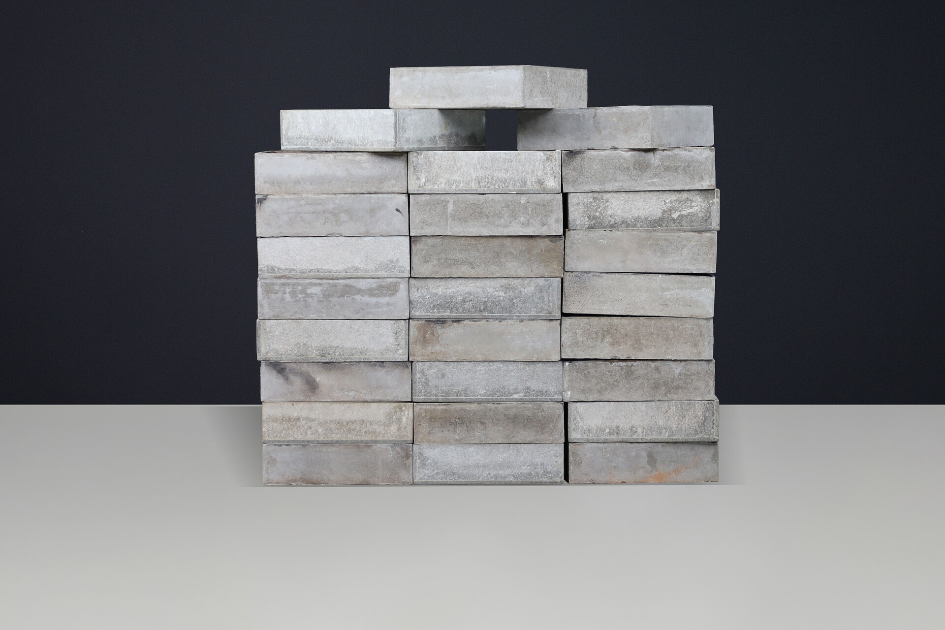 Brutalist Fibre-Cement Square Planters, Switzerland, 1970s, Willy Guhl style Late-20th century