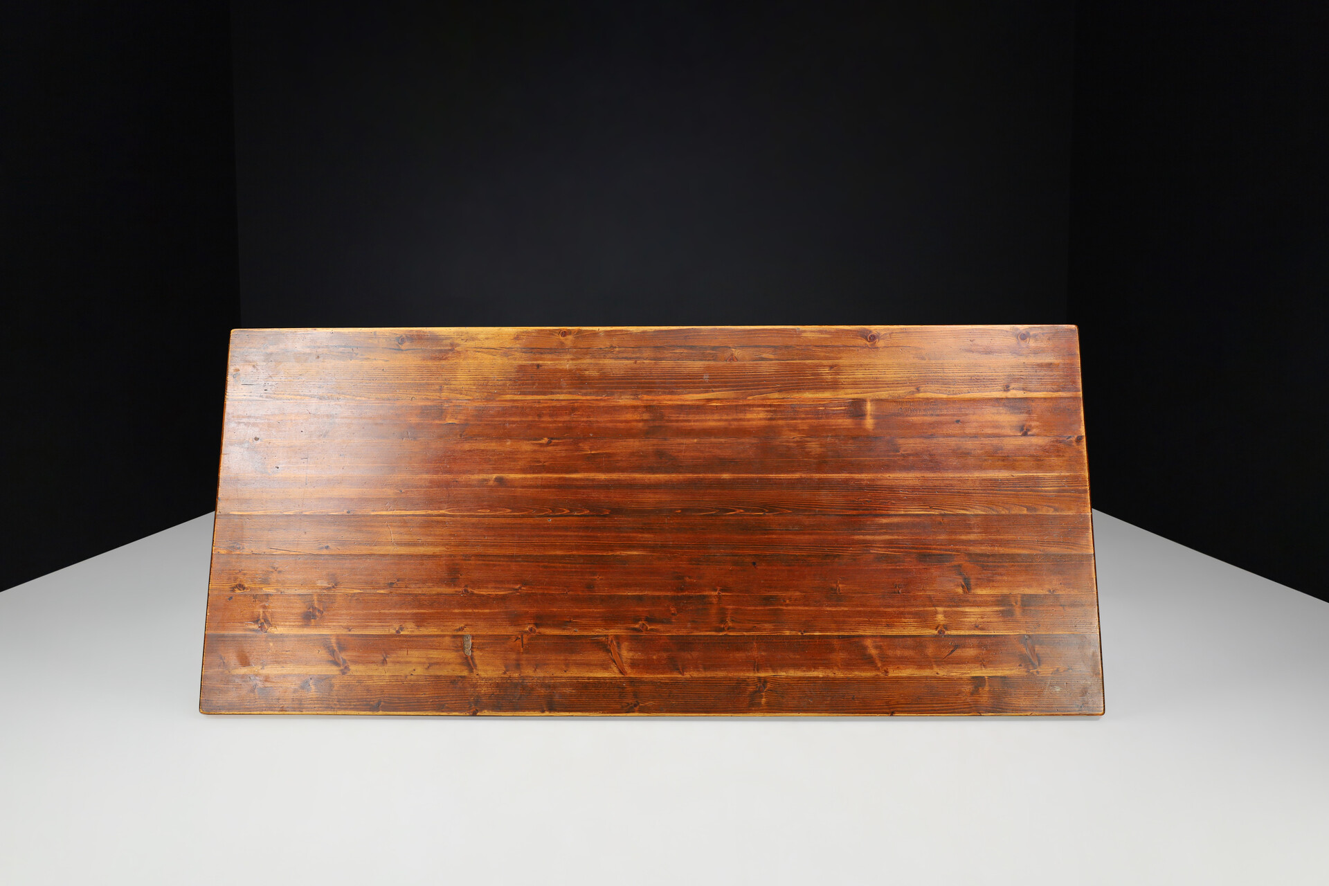Brutalist Large french pine dining table, France 1950 Mid-20th century