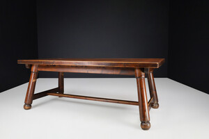 Brutalist Large french pine dining table, France 1950 Mid-20th century