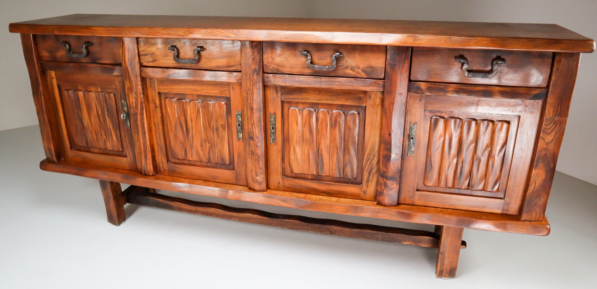 Brutalist Large Sculptural Sideboard by Olavi Hänninen for Mikko Nupponen, Finland, 1950s Mid-20th century