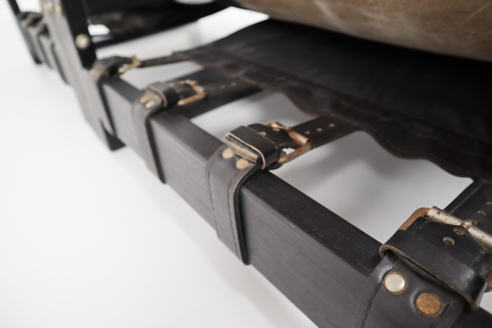 Brutalist Leather Brutalist Two-Seat Sofa Which Was Made By Sonja Wasseur. Amsterdam 1970’S Mid-20th century