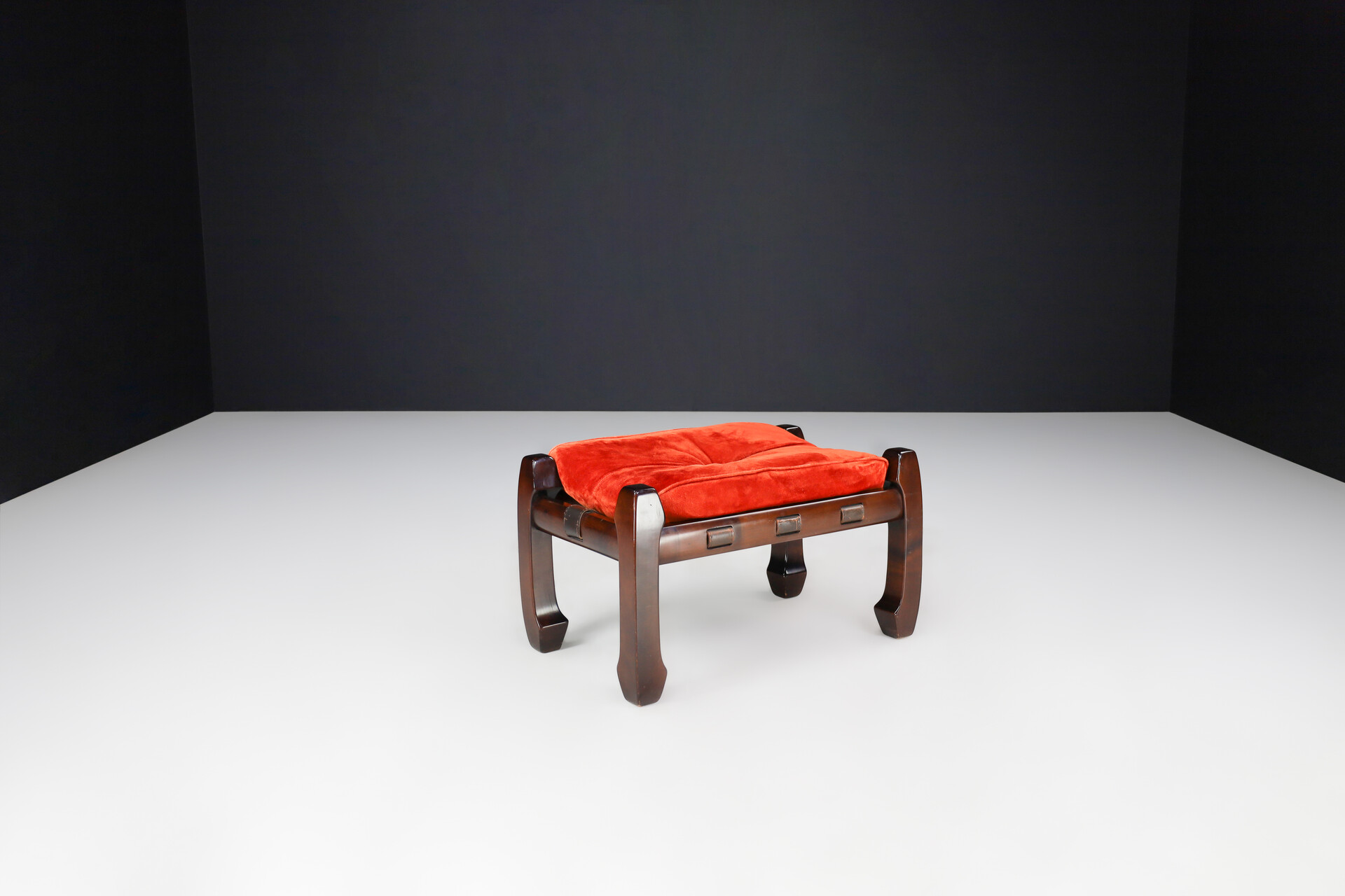 Brutalist Luciano Frigeri Lounge Chair and Ottomann 