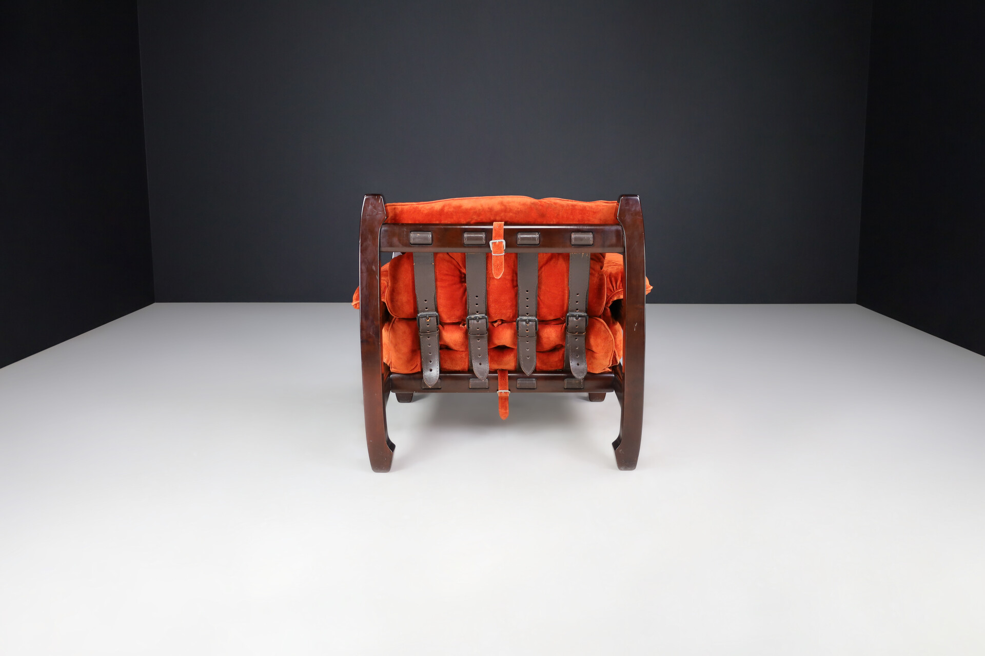 Brutalist Luciano Frigeri Lounge Chair and Ottomann 