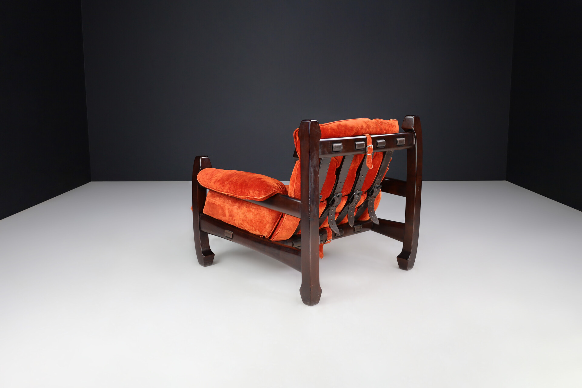 Brutalist Luciano Frigeri Lounge Chair and Ottomann 