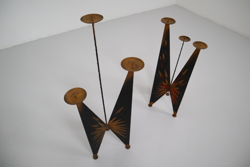 Brutalist Metal XXL Modernist Sculptural Brutalist  Candleholder, Austria, 1970s Mid-20th century