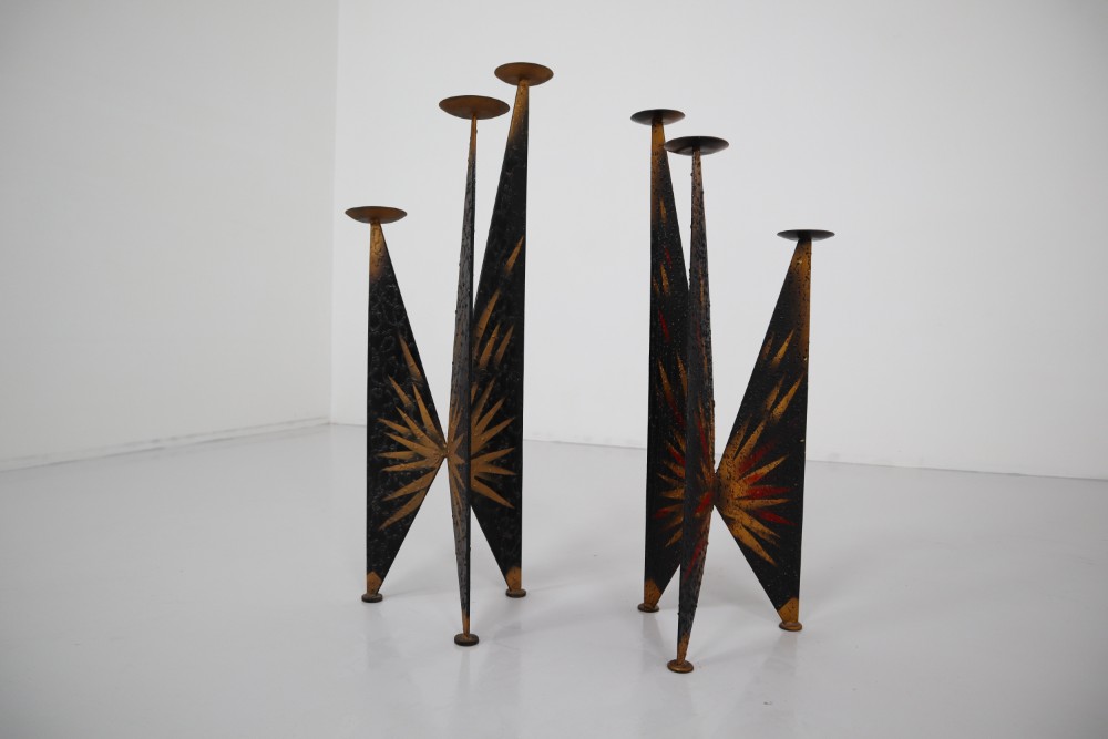 Brutalist Metal XXL Modernist Sculptural Brutalist  Candleholder, Austria, 1970s Mid-20th century