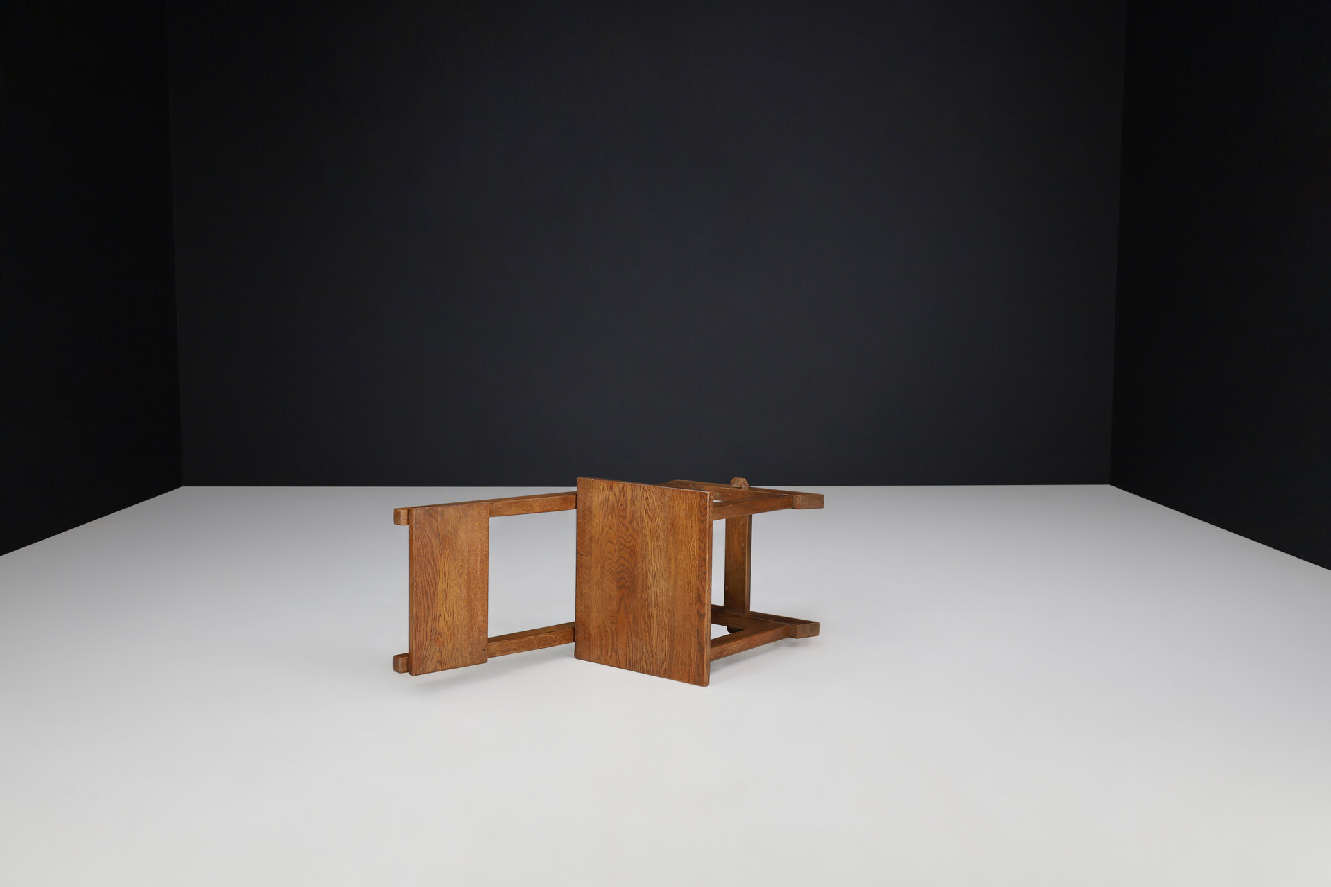 Brutalist / modern Oak dining room / side chairs France 1950s Mid-20th century