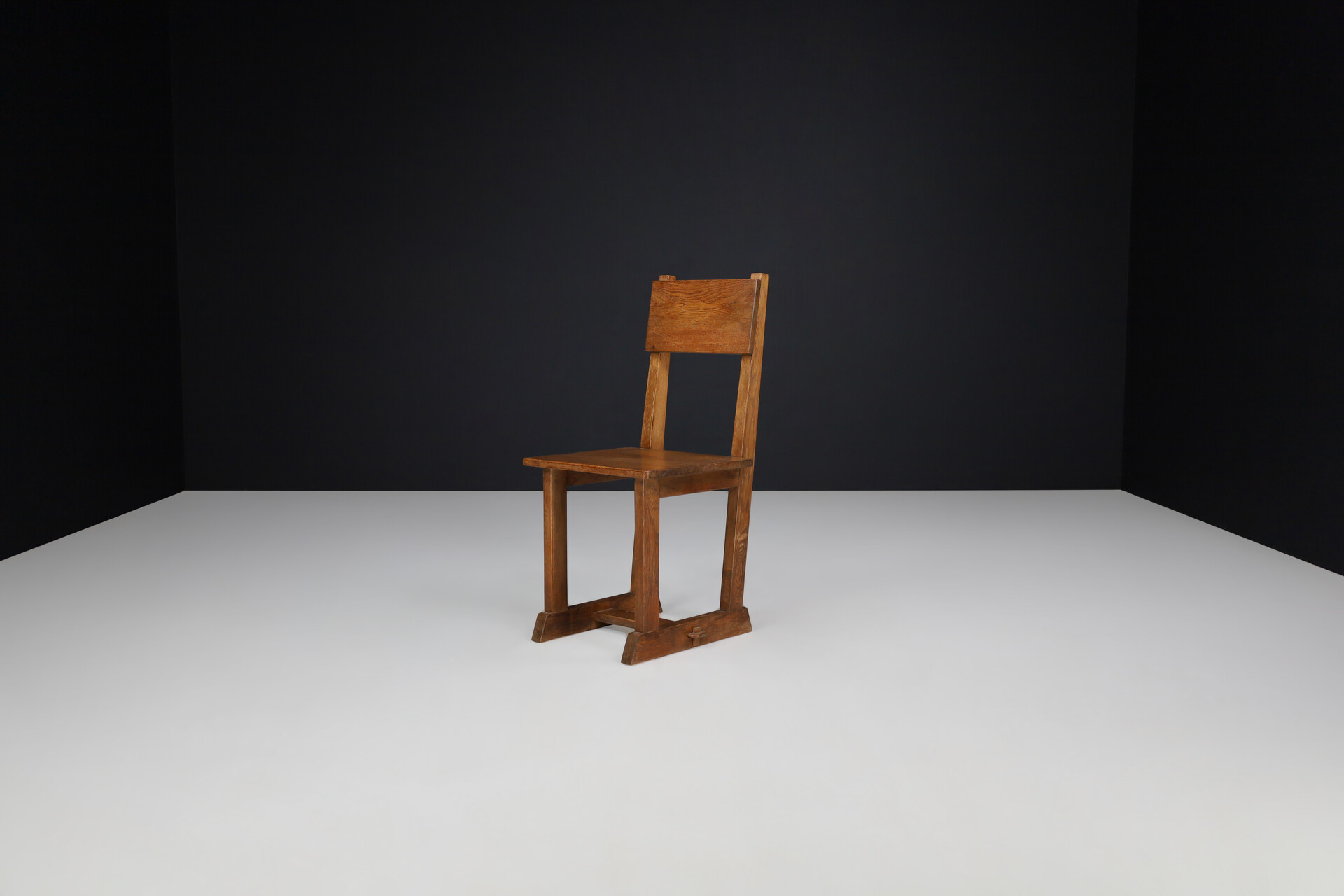 Brutalist / modern Oak dining room / side chairs France 1950s Mid-20th century