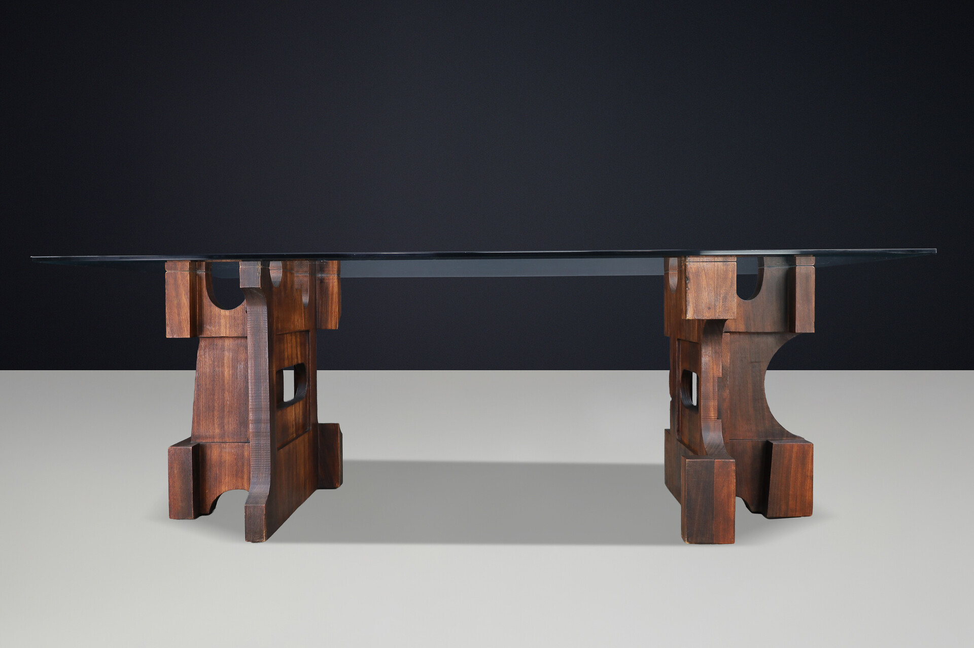 Brutalist Nerone Ceccarelli for Gruppo NP2 — Sculptural Dining Table or Desk, Italy, 1982 Late-20th century