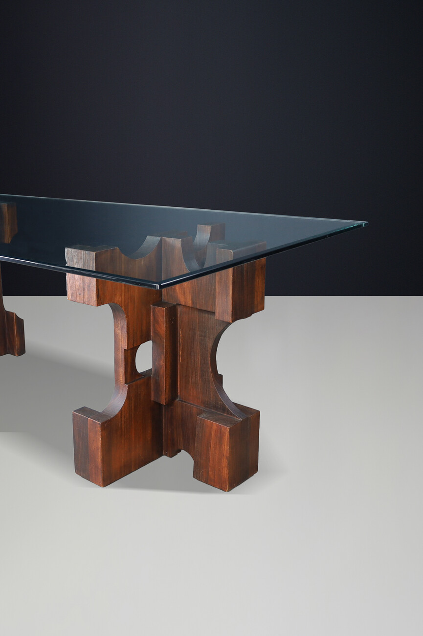 Brutalist Nerone Ceccarelli for Gruppo NP2 — Sculptural Dining Table or Desk, Italy, 1982 Late-20th century