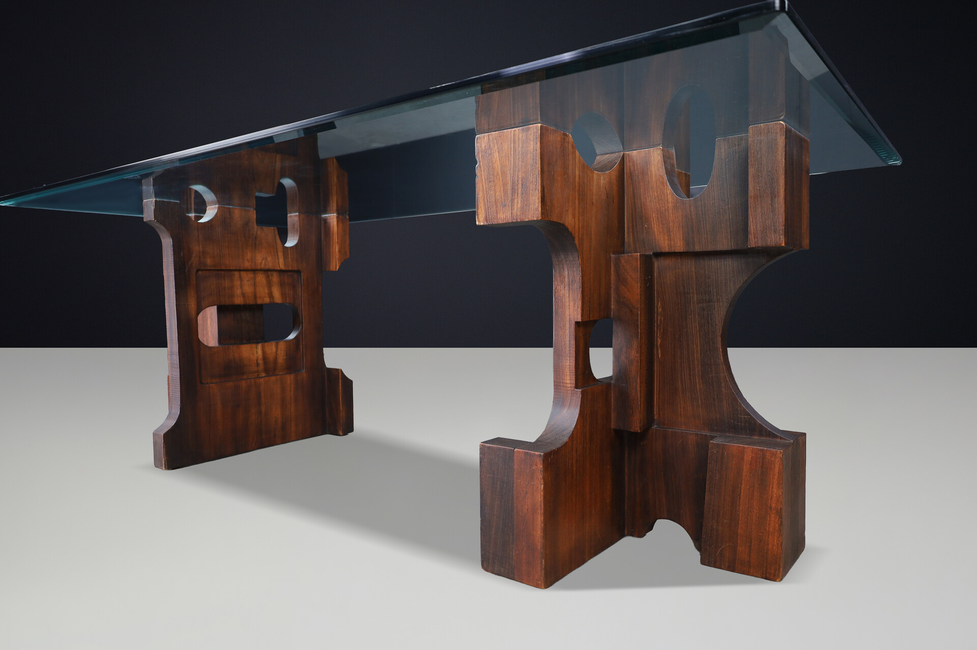 Brutalist Nerone Ceccarelli for Gruppo NP2 — Sculptural Dining Table or Desk, Italy, 1982 Late-20th century