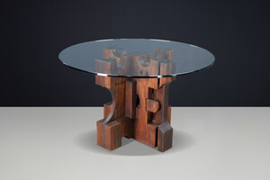 Brutalist Nerone Ceccarelli for Gruppo NP2 — Sculptural Round Dining Table, Italy, 1982 Late-20th century