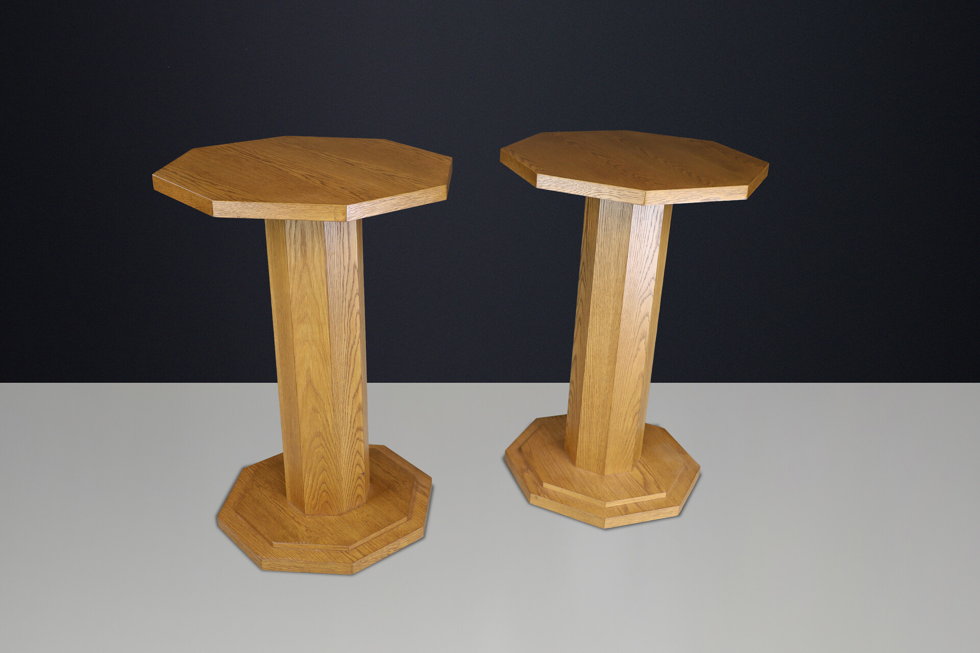 Brutalist Oak bar Tables France 1960s Late-20th century
