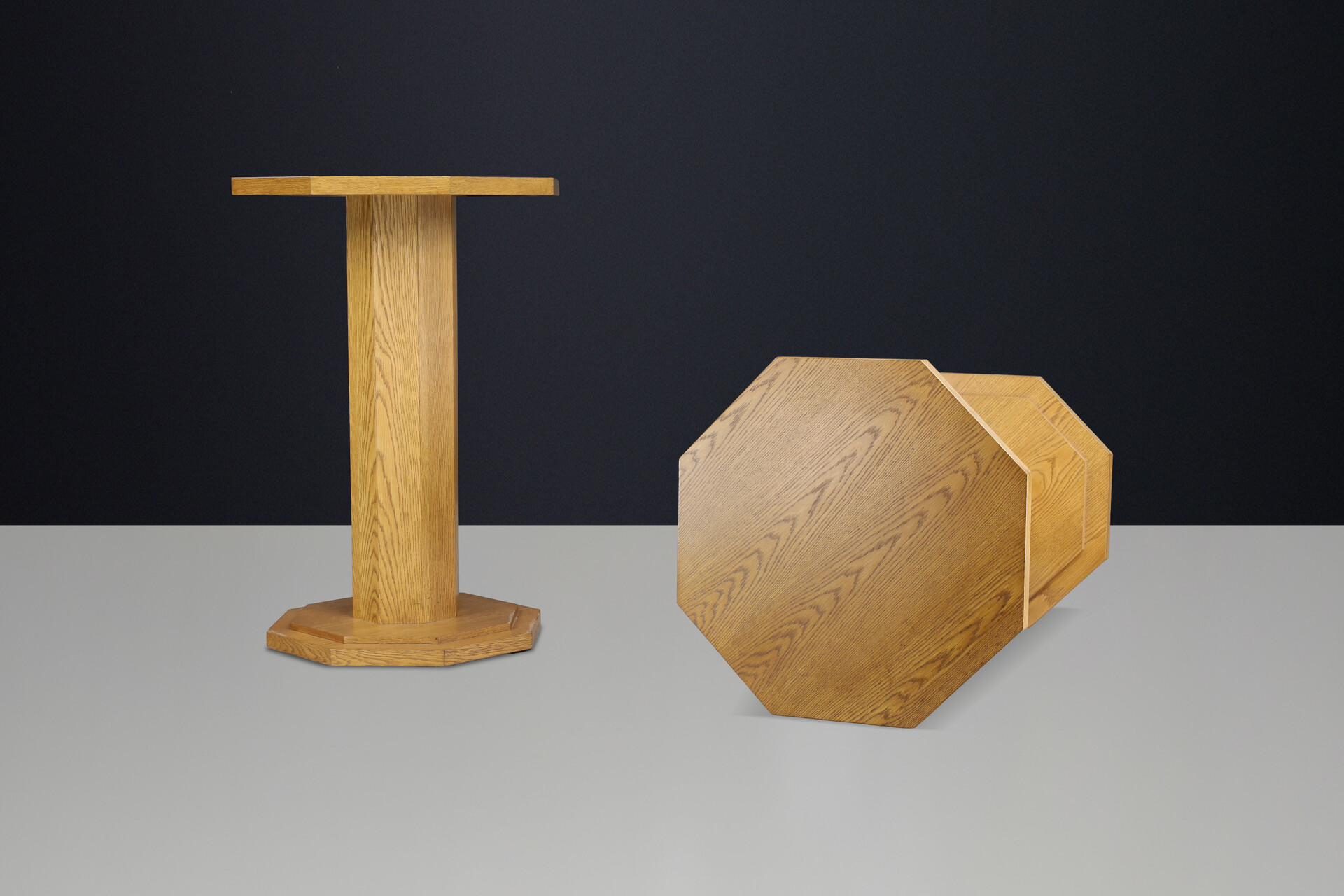 Brutalist Oak bar Tables France 1960s Late-20th century