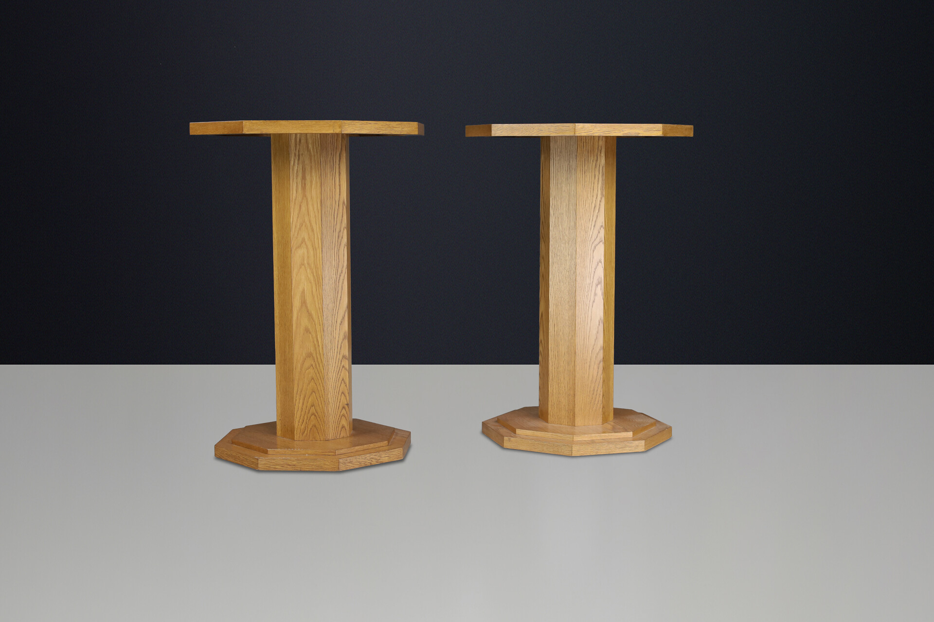 Brutalist Oak bar Tables France 1960s Late-20th century