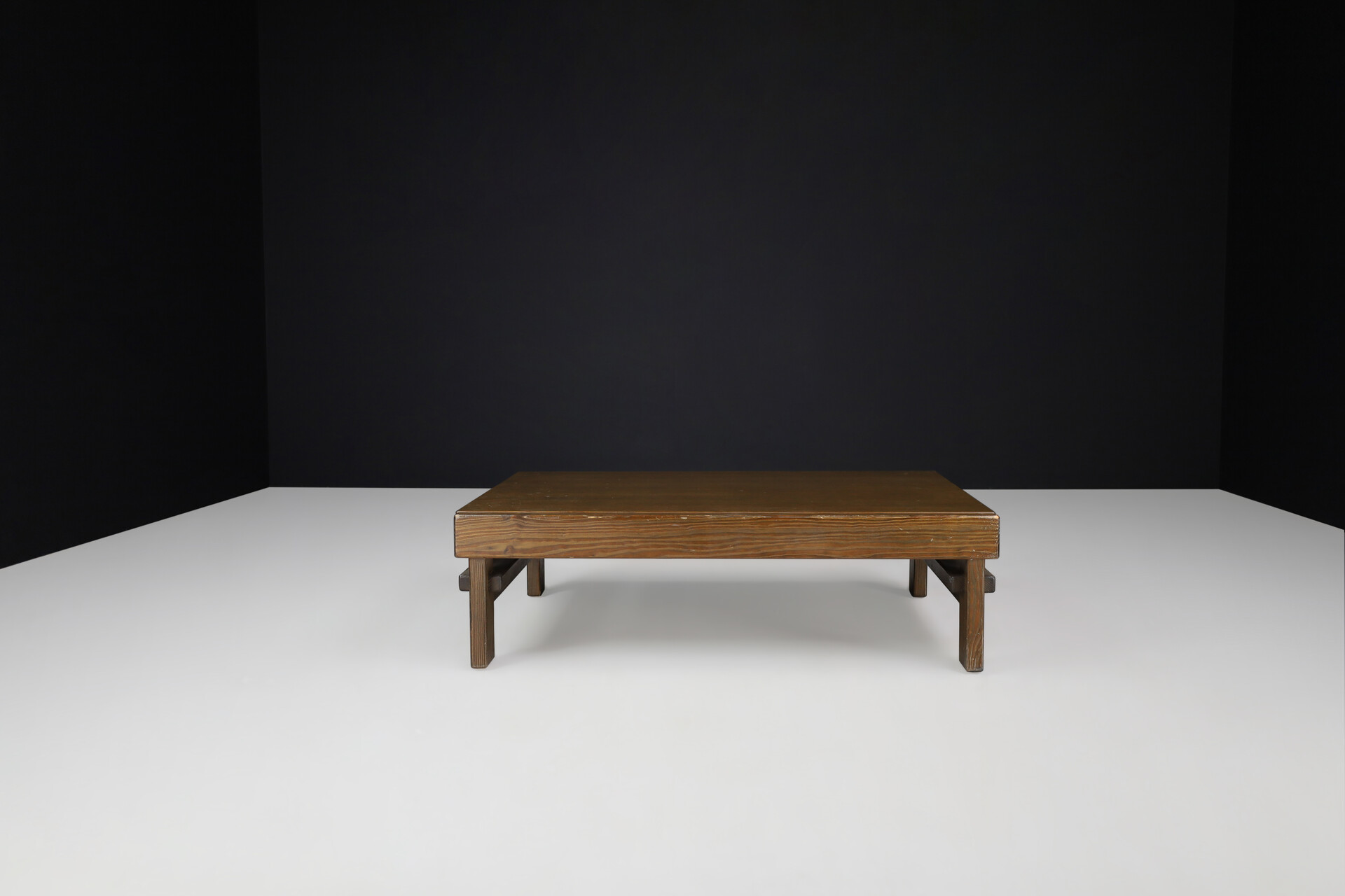 Brutalist Pine coffee table By Carl Straub Germany, 1960s Mid-20th century