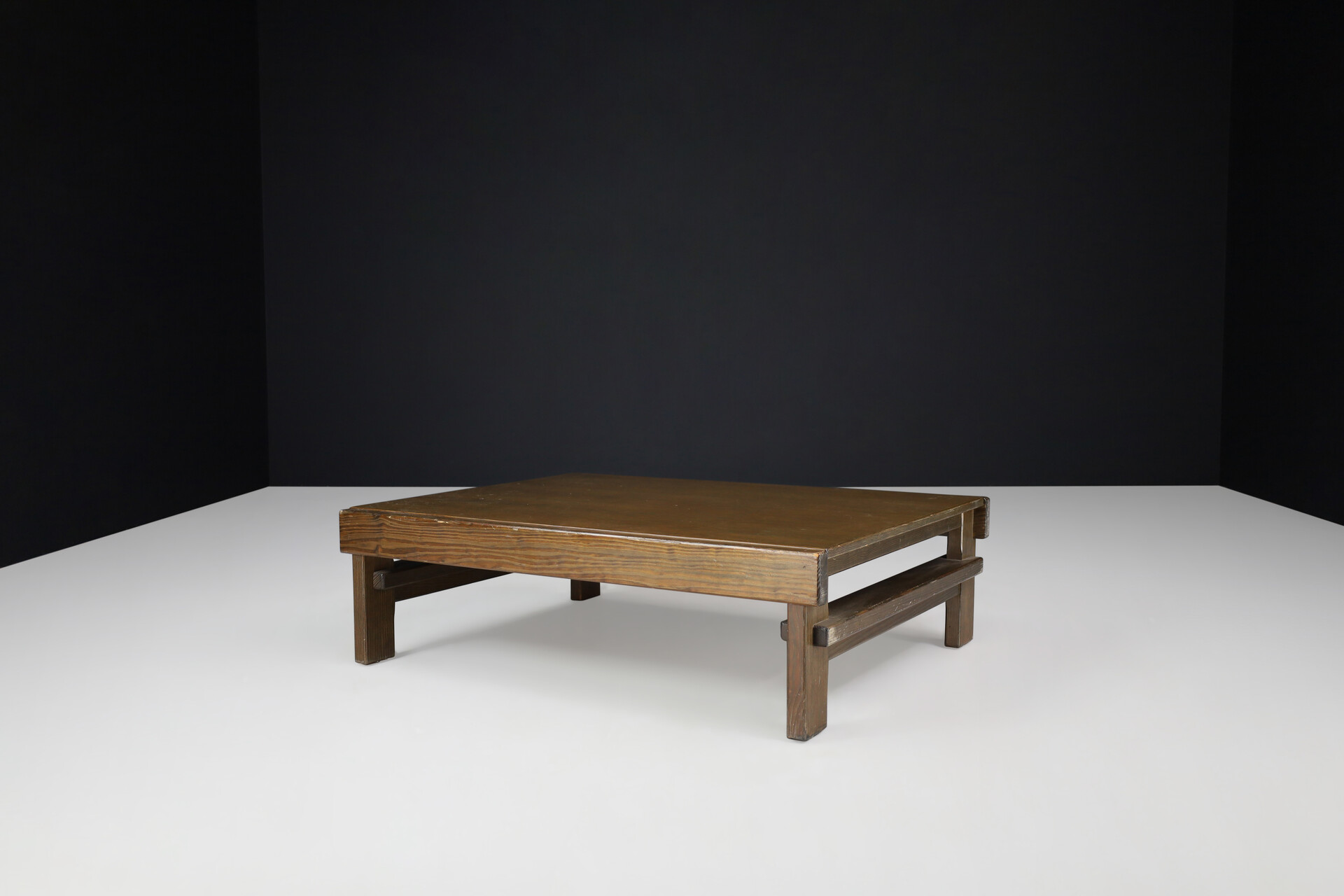 Brutalist Pine coffee table By Carl Straub Germany, 1960s Mid-20th century