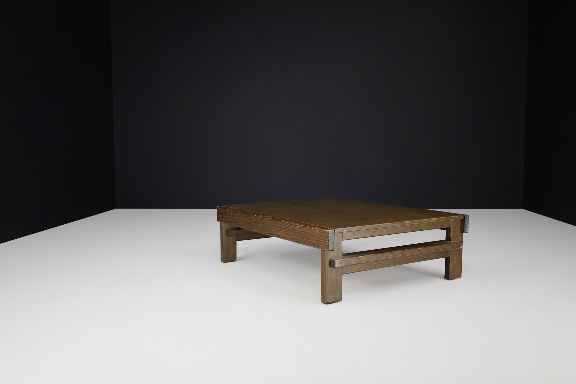 Brutalist Pine coffee table By Carl Straub Germany, 1960s Mid-20th century