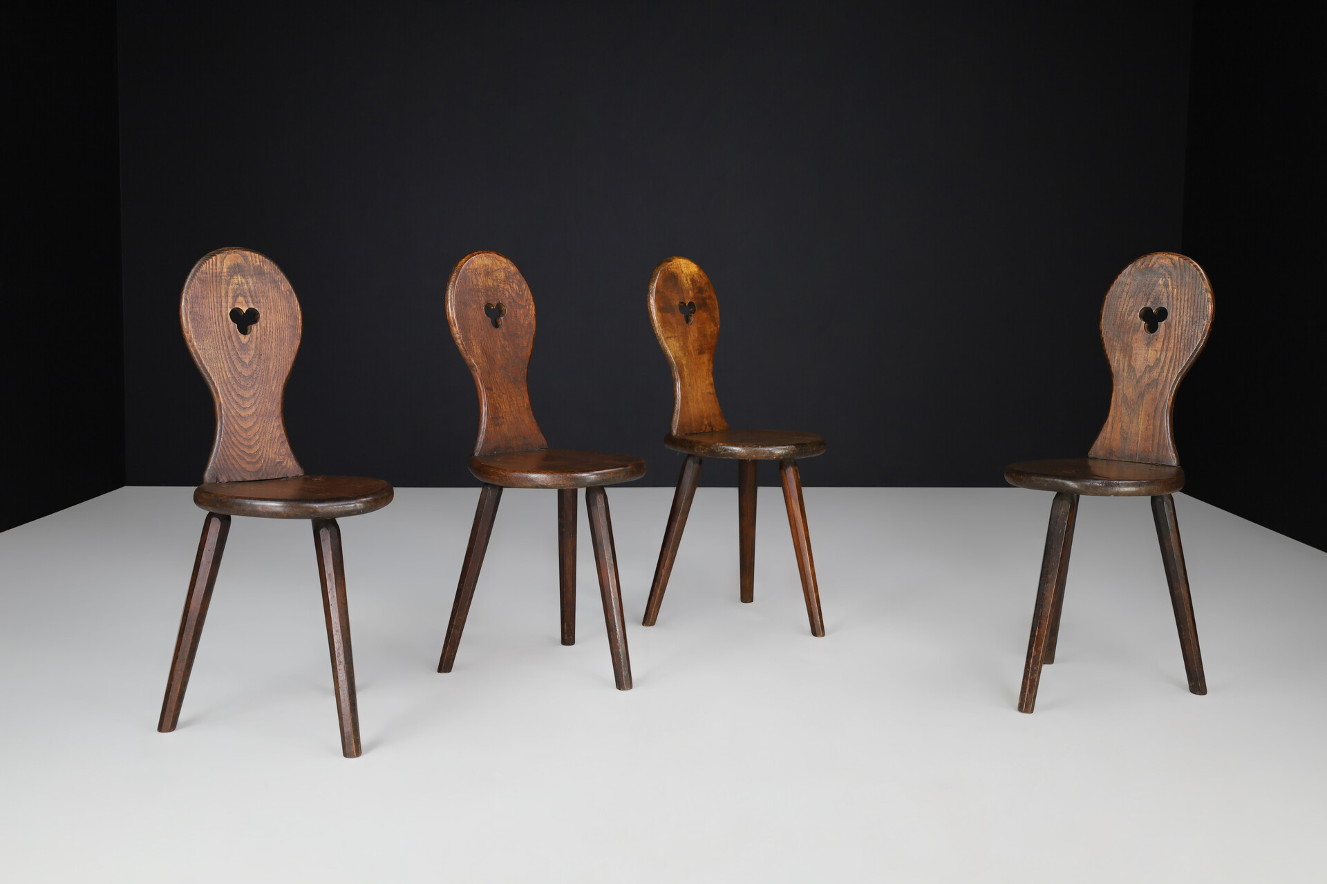 Brutalist Primitive Oak Chair, France 1960s Mid-20th century