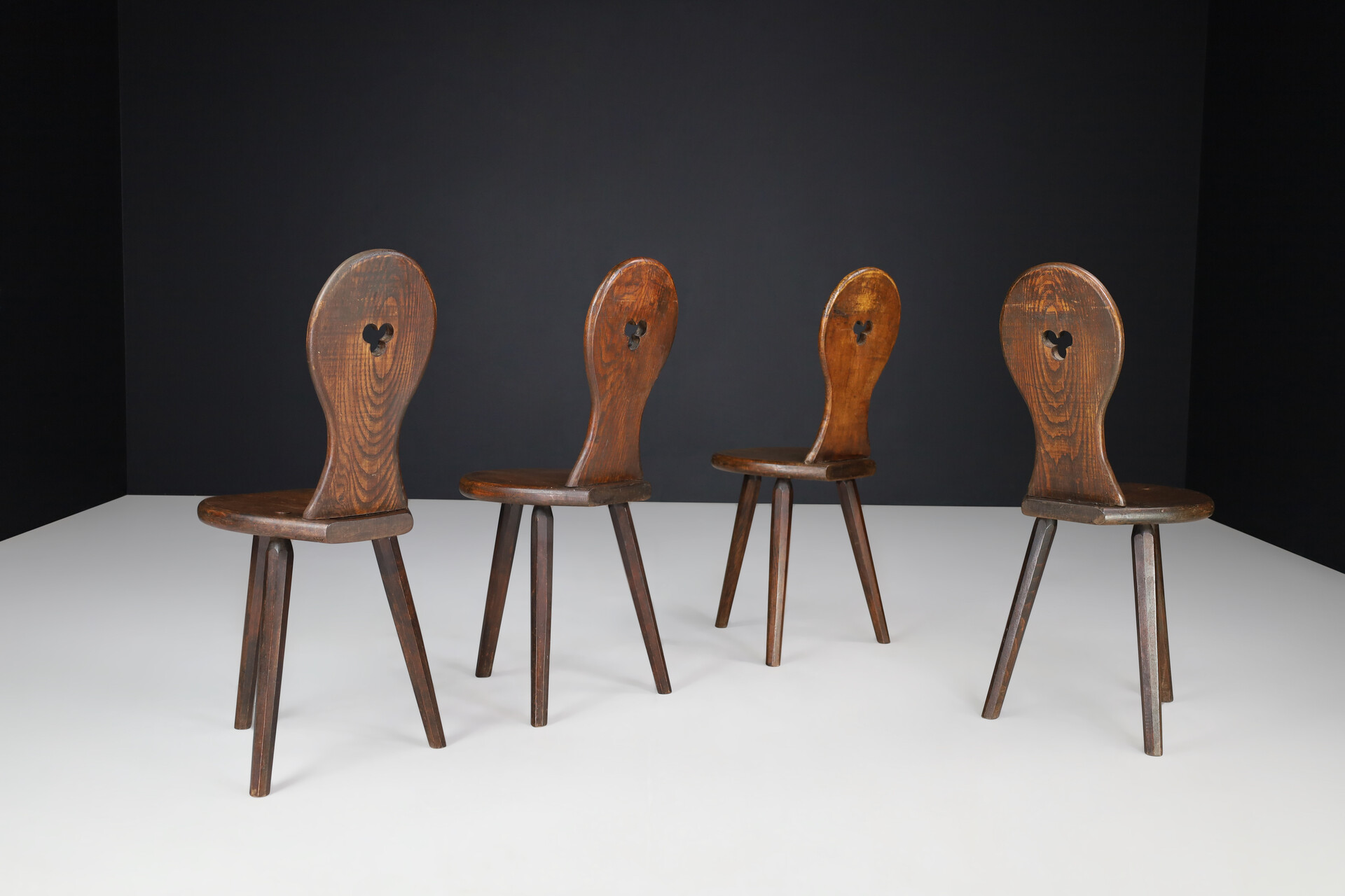 Brutalist Primitive Oak Chair, France 1960s Mid-20th century