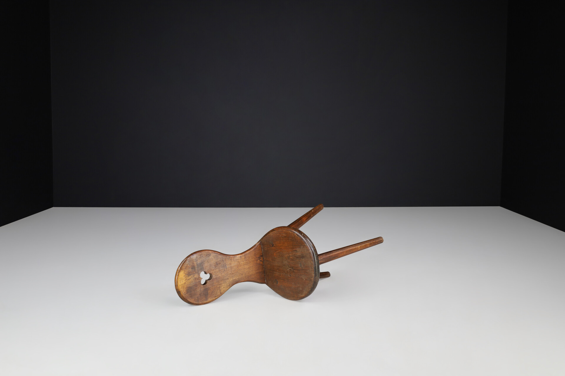 Brutalist Primitive Oak Chair, France 1960s Mid-20th century