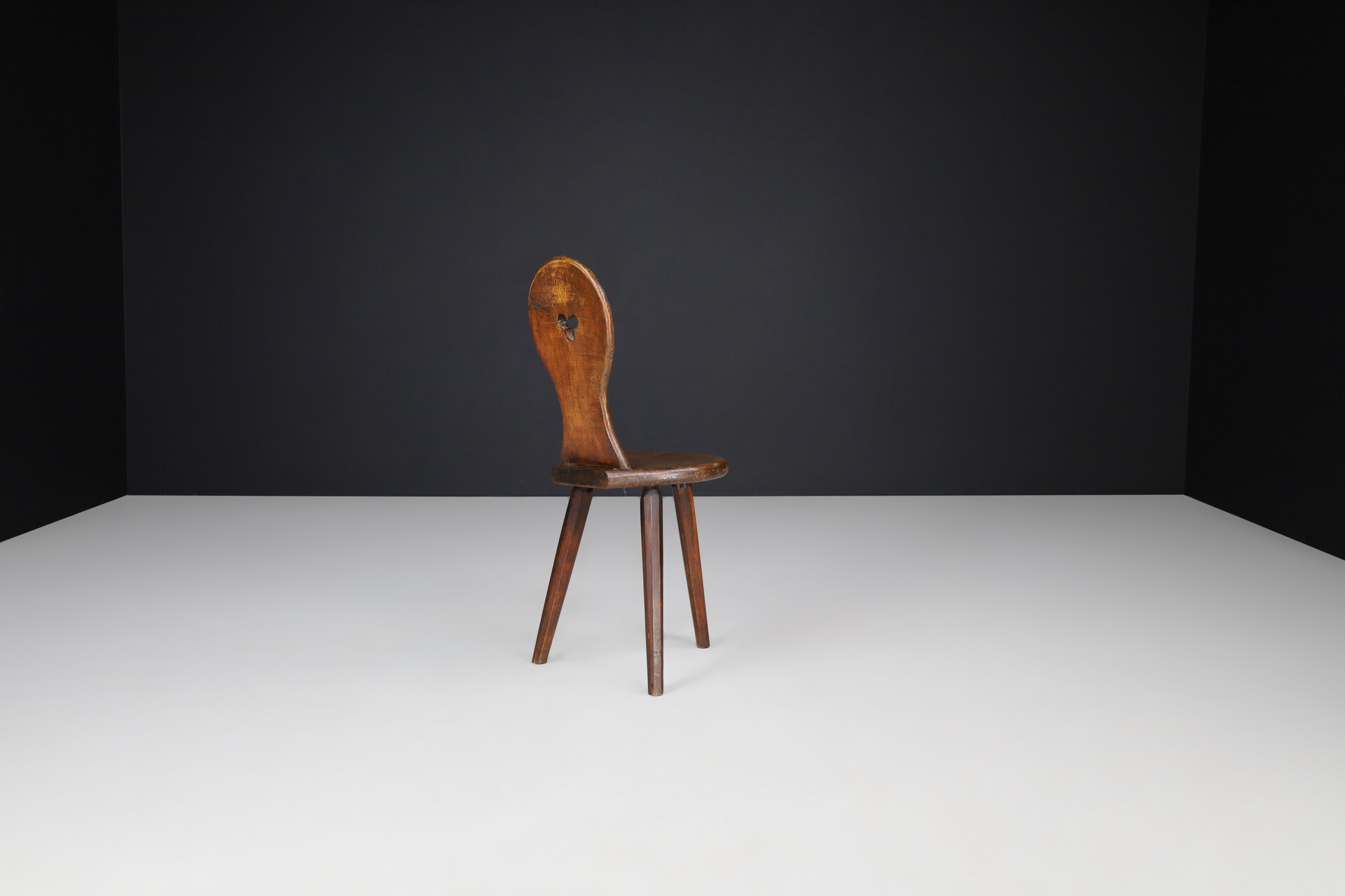 Brutalist Primitive Oak Chair, France 1960s Mid-20th century