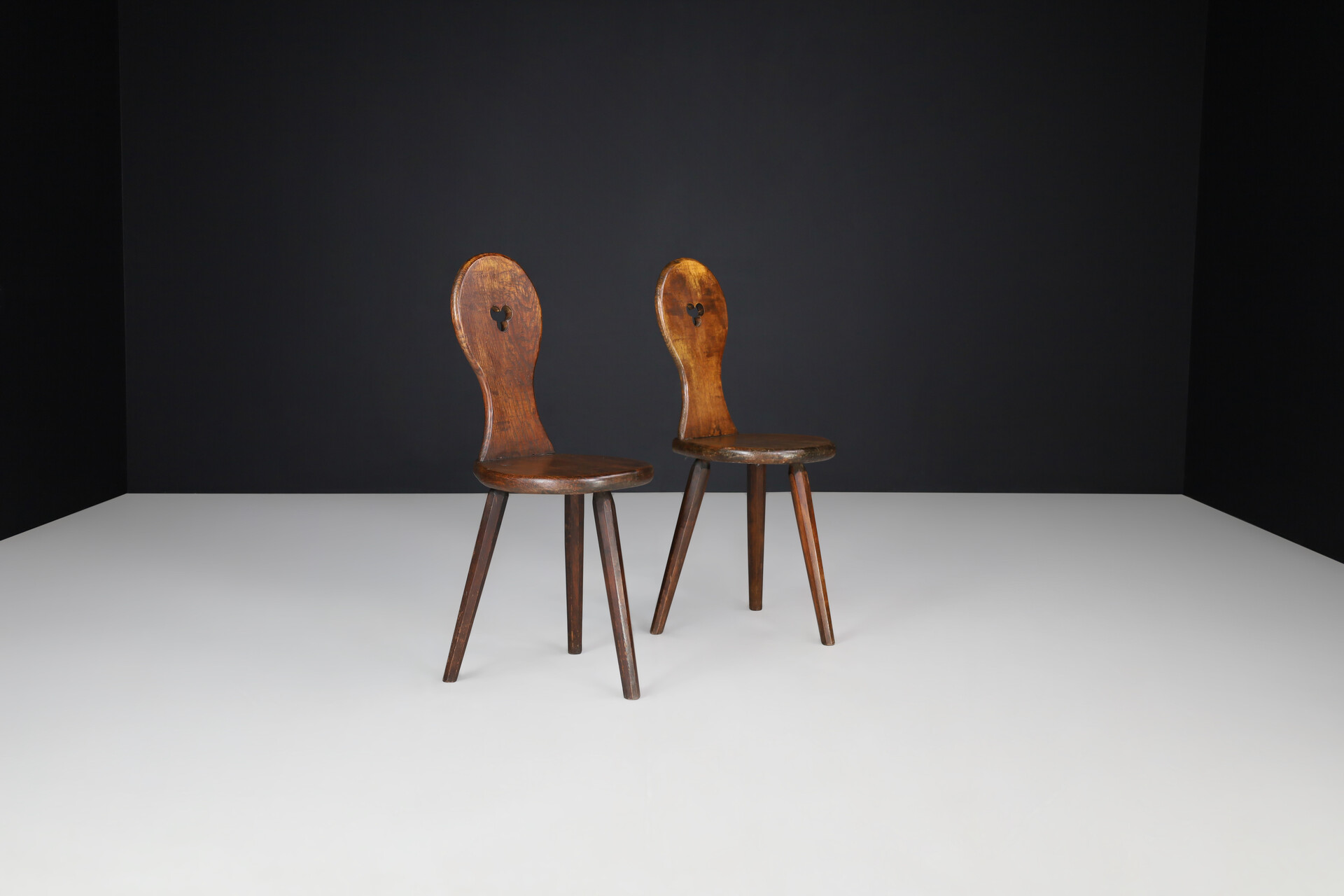 Brutalist Primitive Oak Chair, France 1960s Mid-20th century