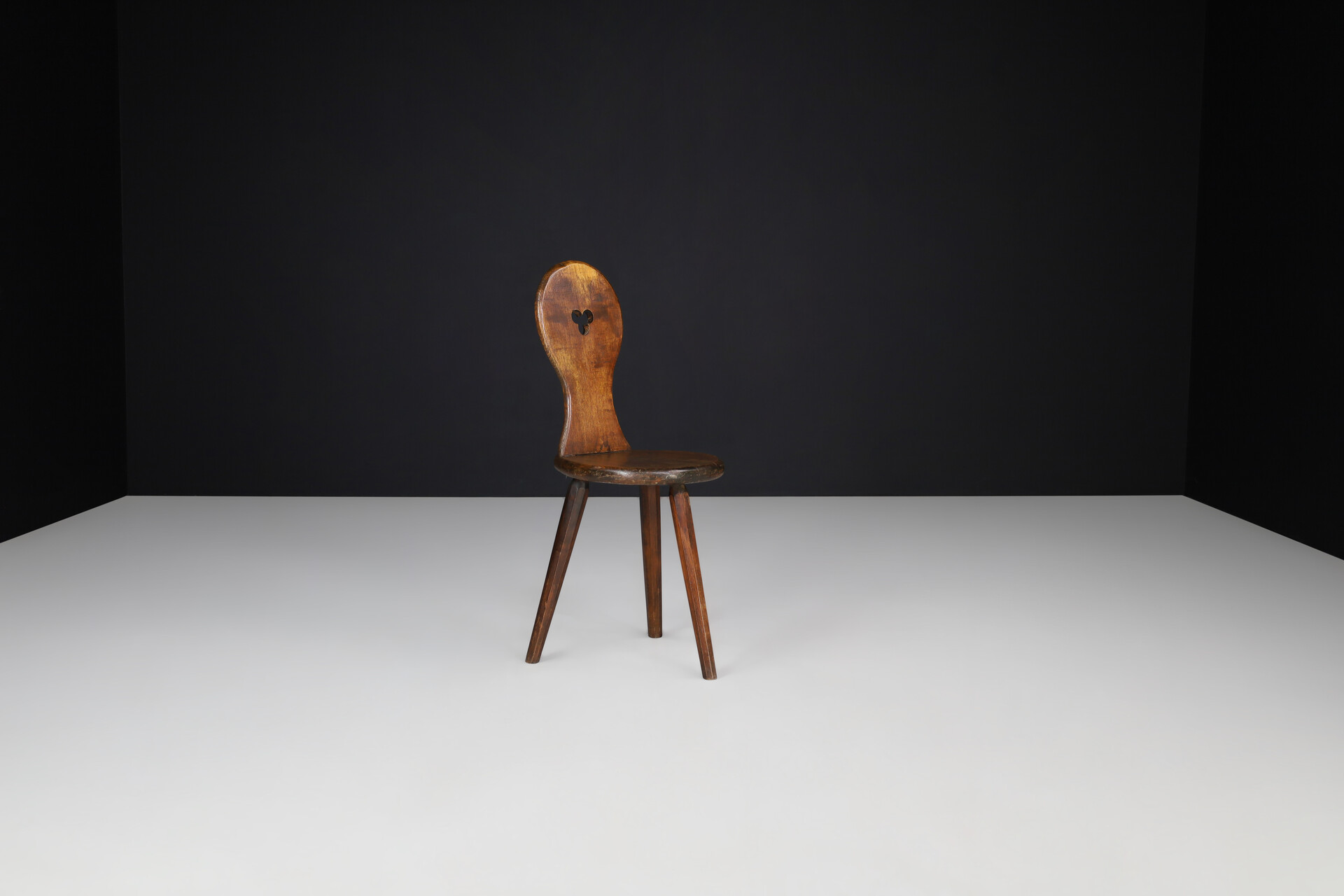 Brutalist Primitive Oak Chair, France 1960s Mid-20th century