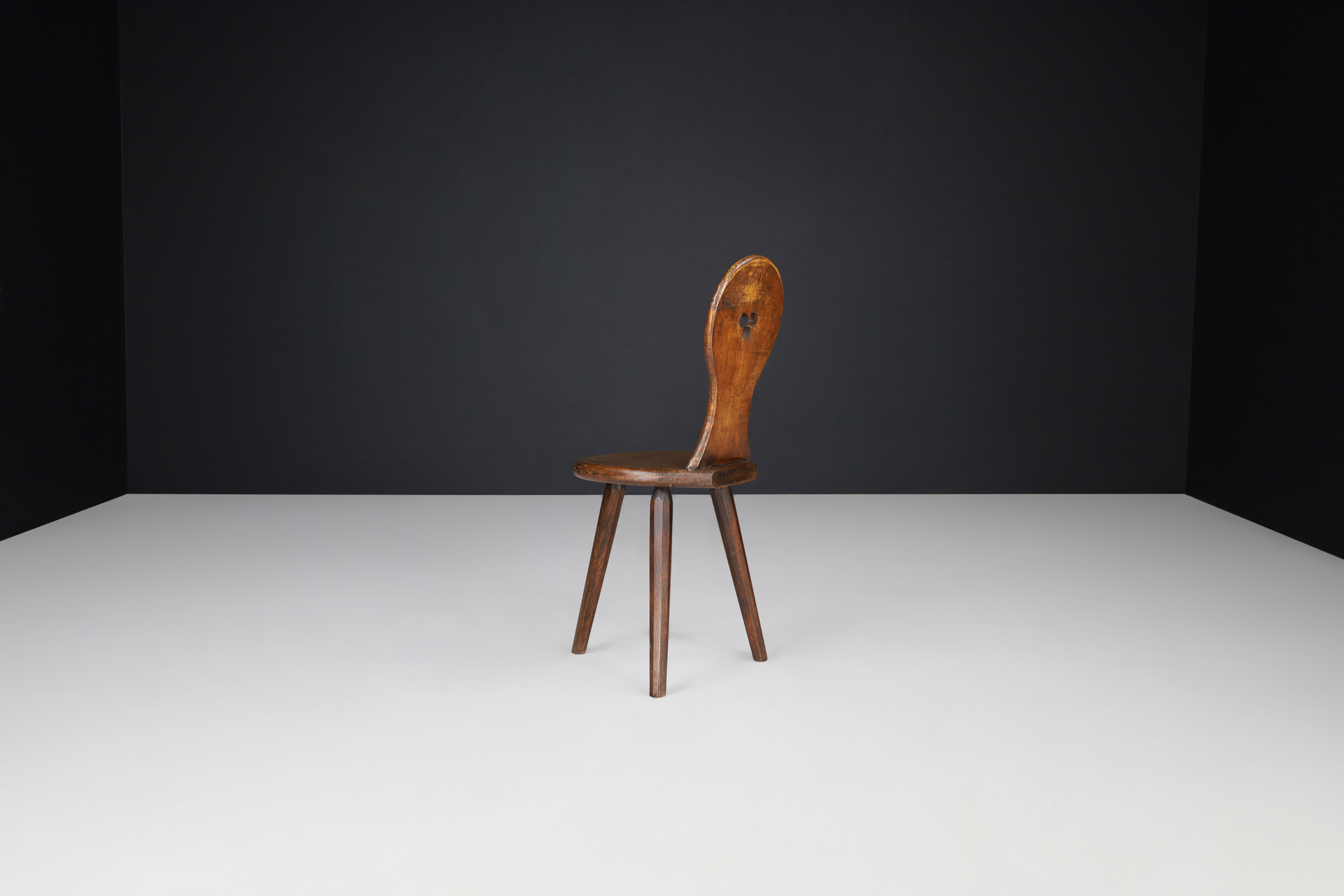 Brutalist Primitive Oak Chair, France 1960s Mid-20th century