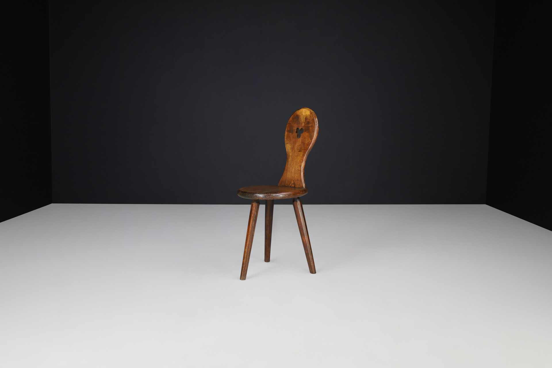 Brutalist Primitive Oak Chair, France 1960s Mid-20th century