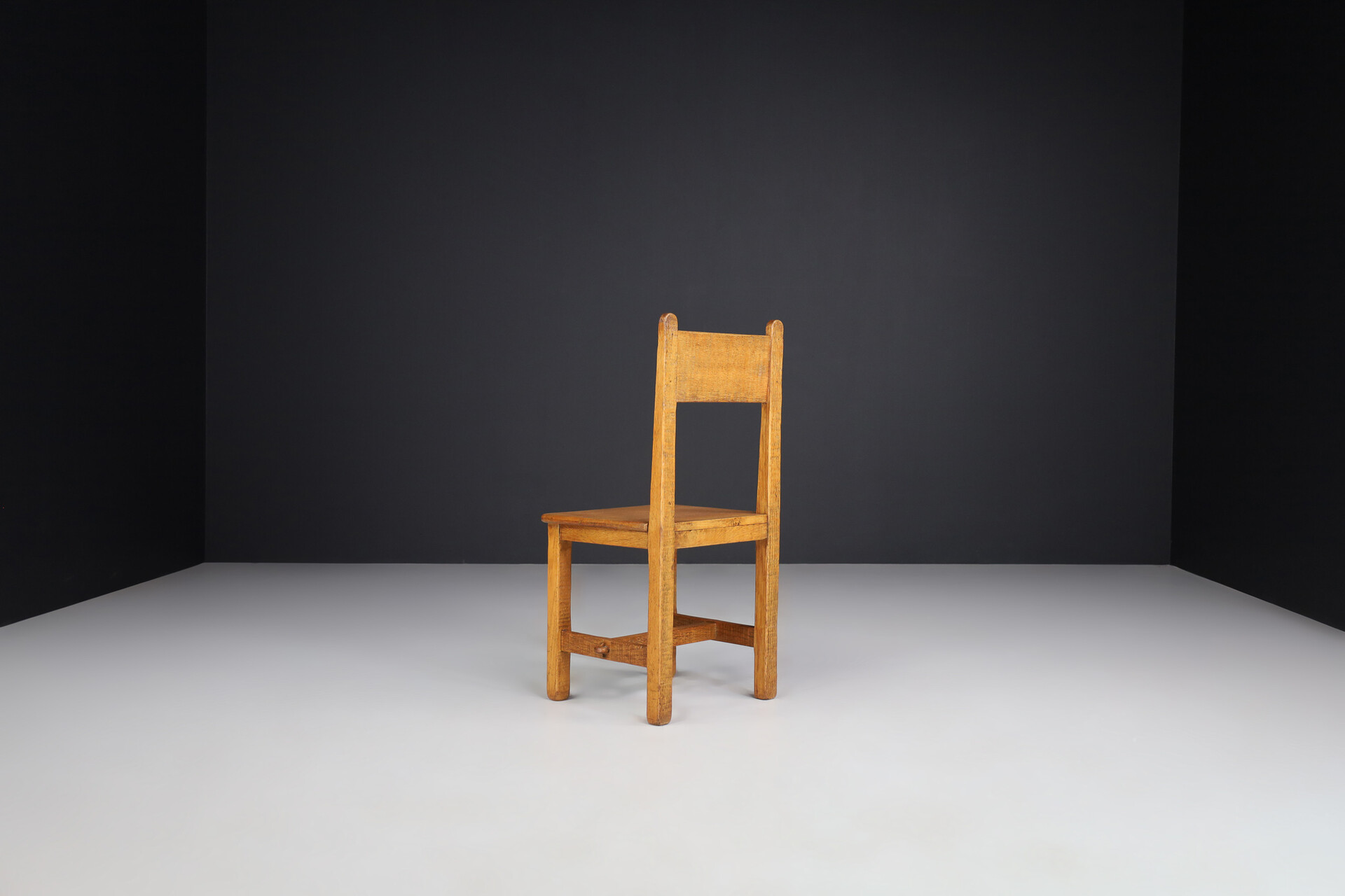 Brutalist / primitive Oak dinning chairs ,France 1950s Mid-20th century