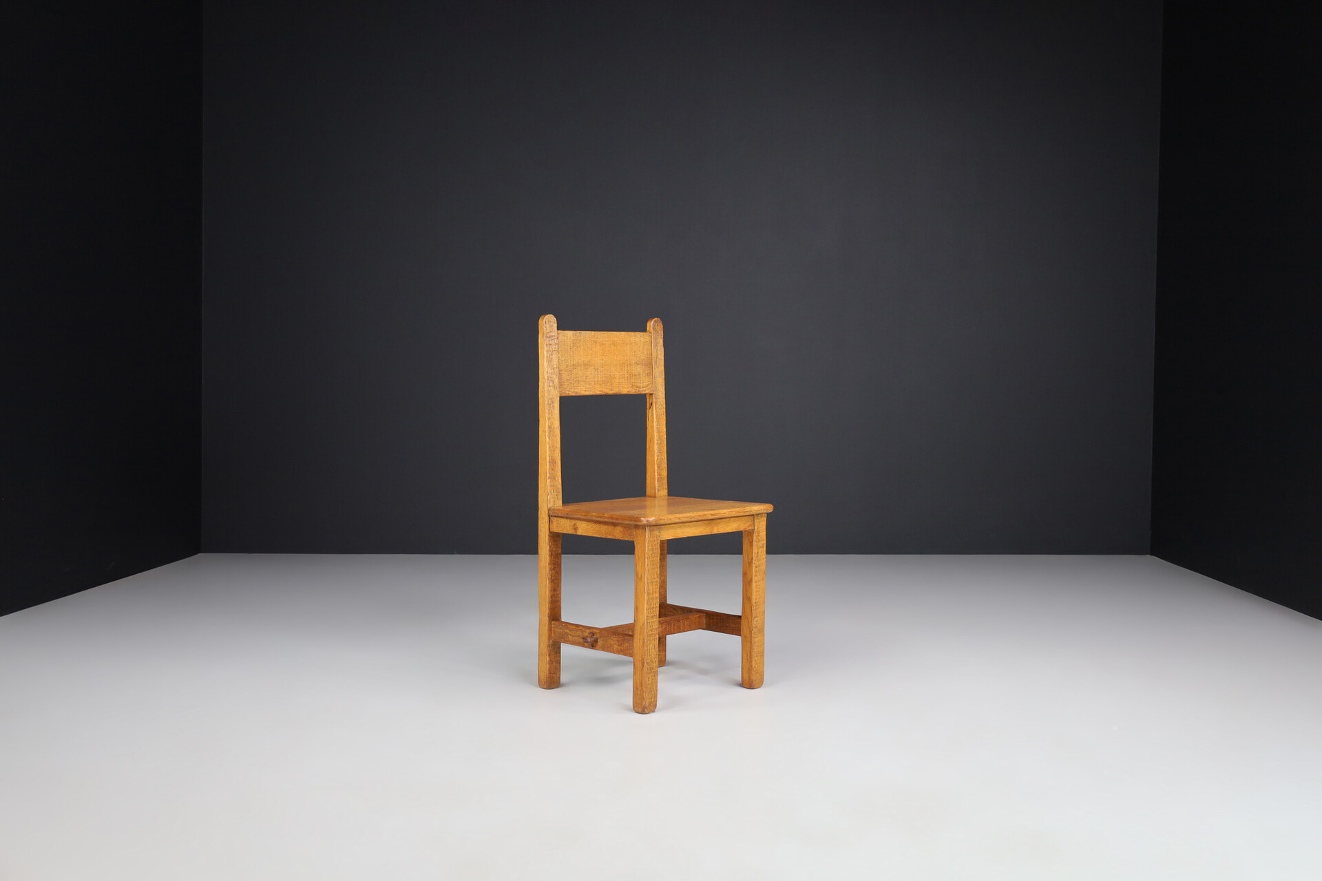 Brutalist / primitive Oak dinning chairs ,France 1950s Mid-20th century