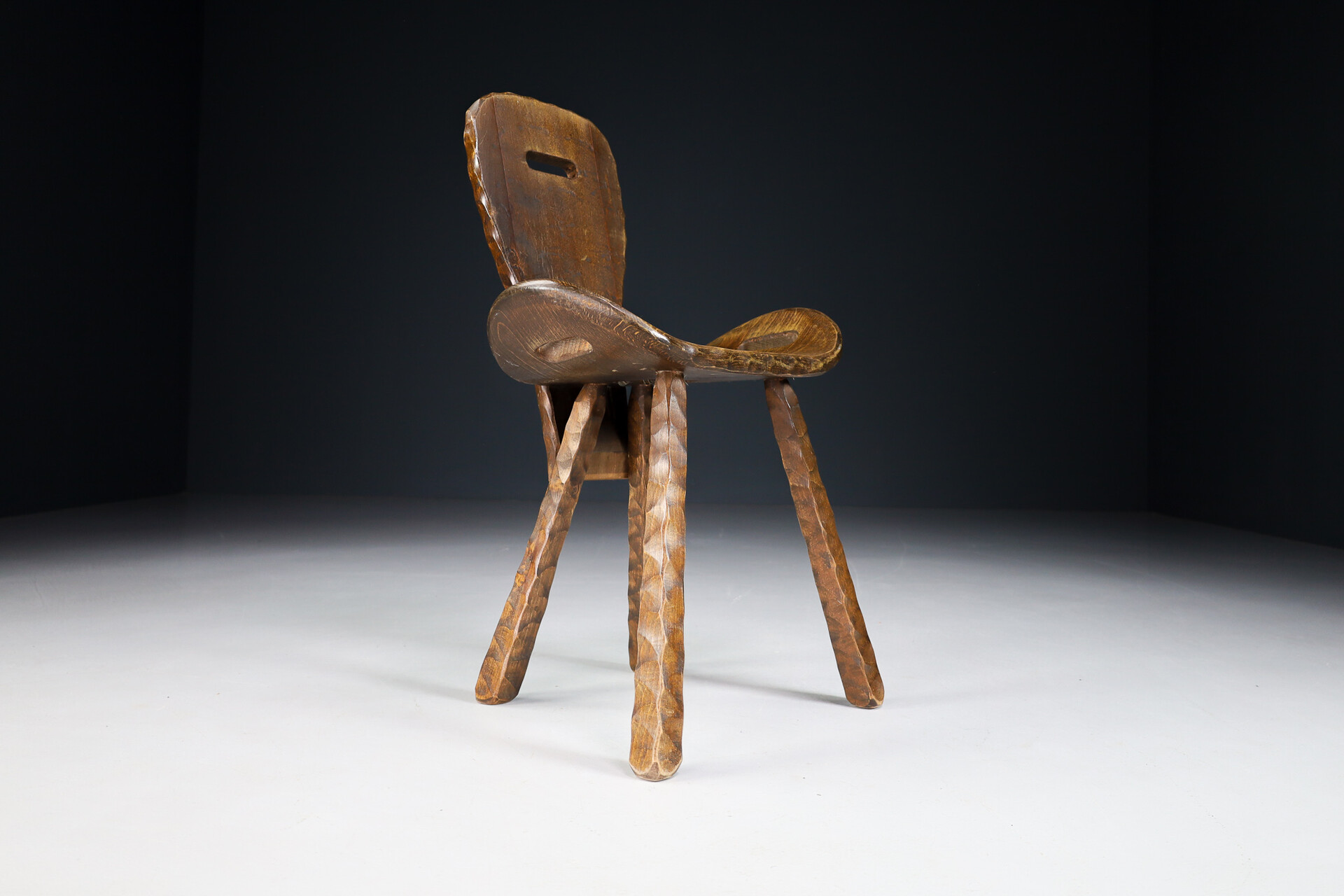 Brutalist / Primitive Set/4 'Saddle' chairs from France, 1960s Mid-20th century