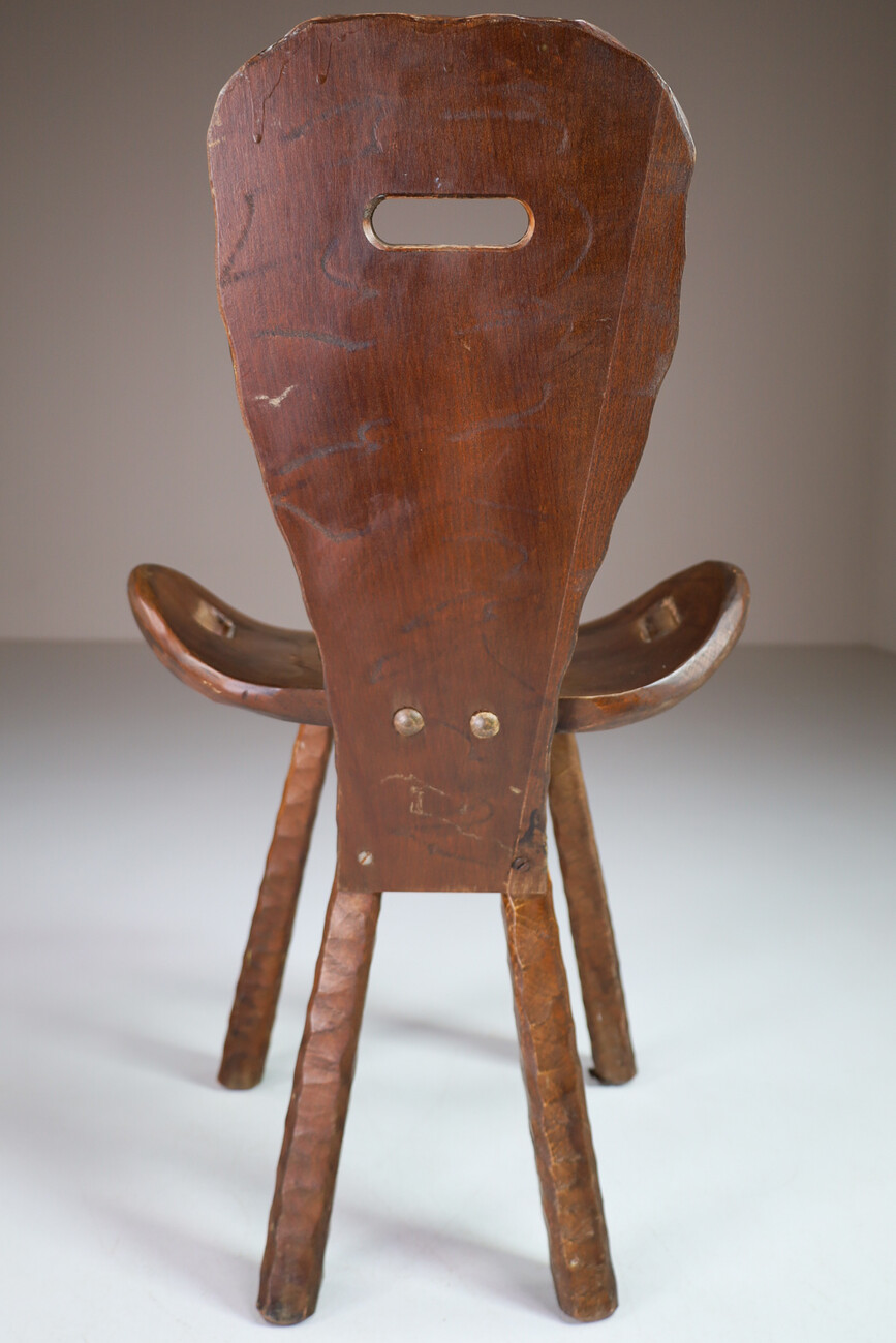 Brutalist / Primitive Set/8 'Saddle' chairs from France, 1960s Mid-20th century