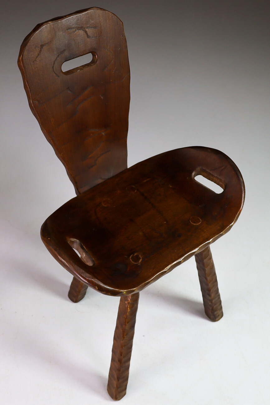 Brutalist / Primitive Set/8 'Saddle' chairs from France, 1960s Mid-20th century