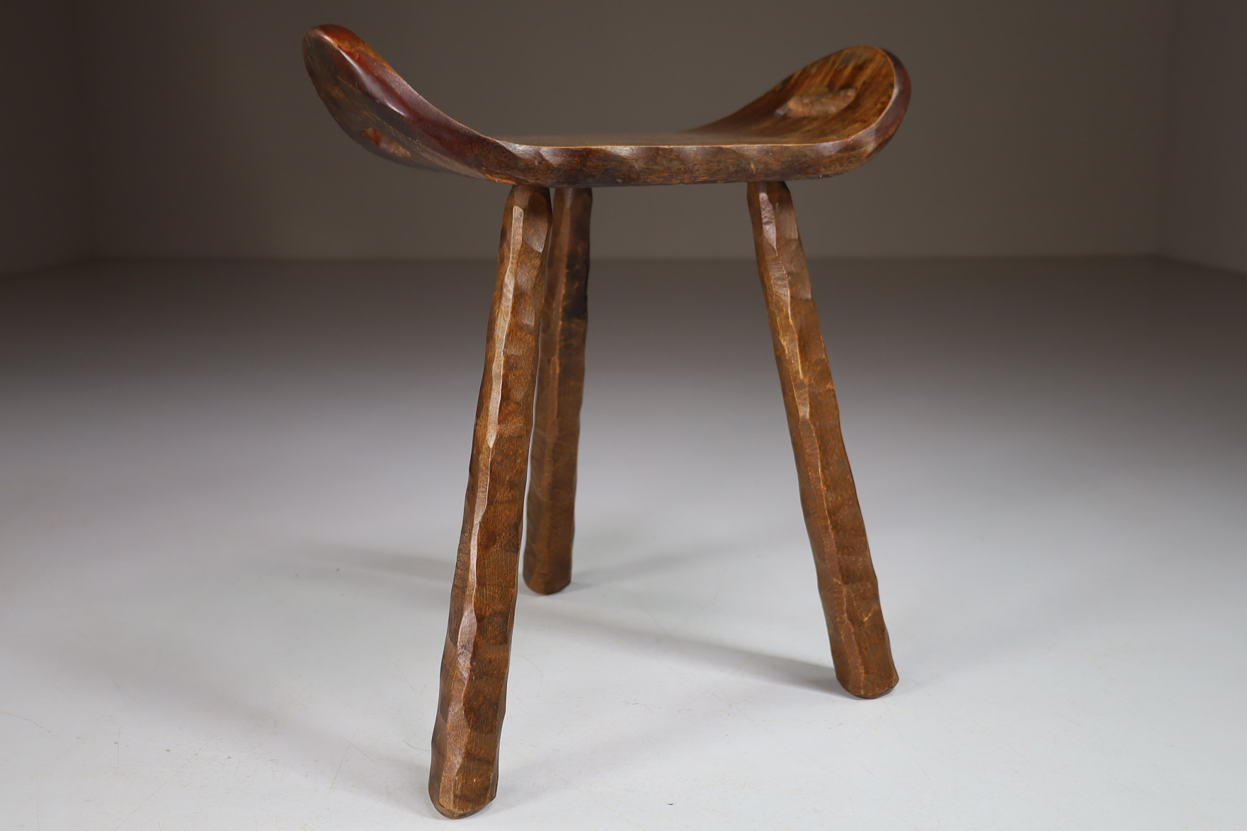 Brutalist / Primitive Set/8 'Saddle' stools From France, 1960s Mid-20th century