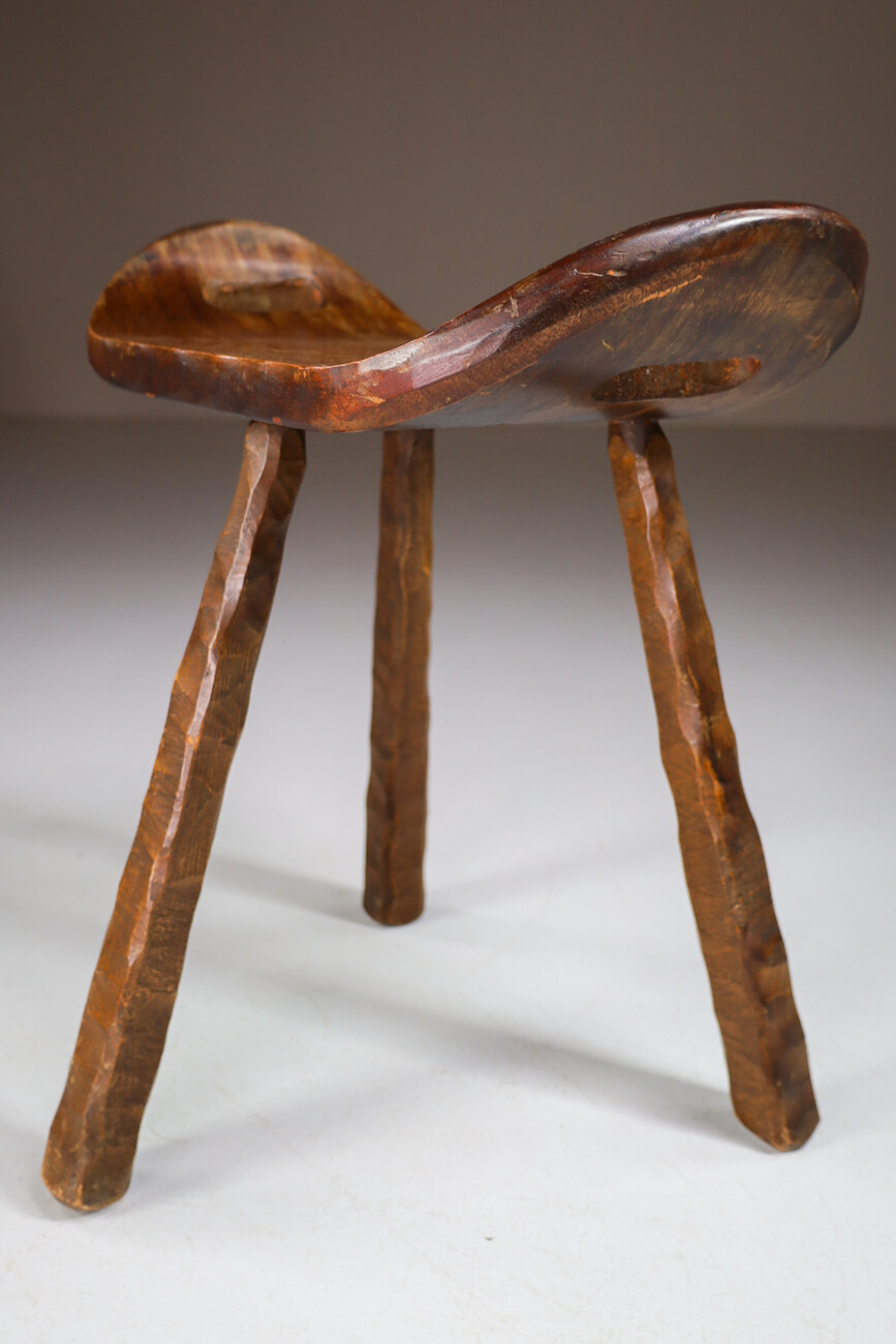 Brutalist / Primitive Set/8 'Saddle' stools From France, 1960s Mid-20th century