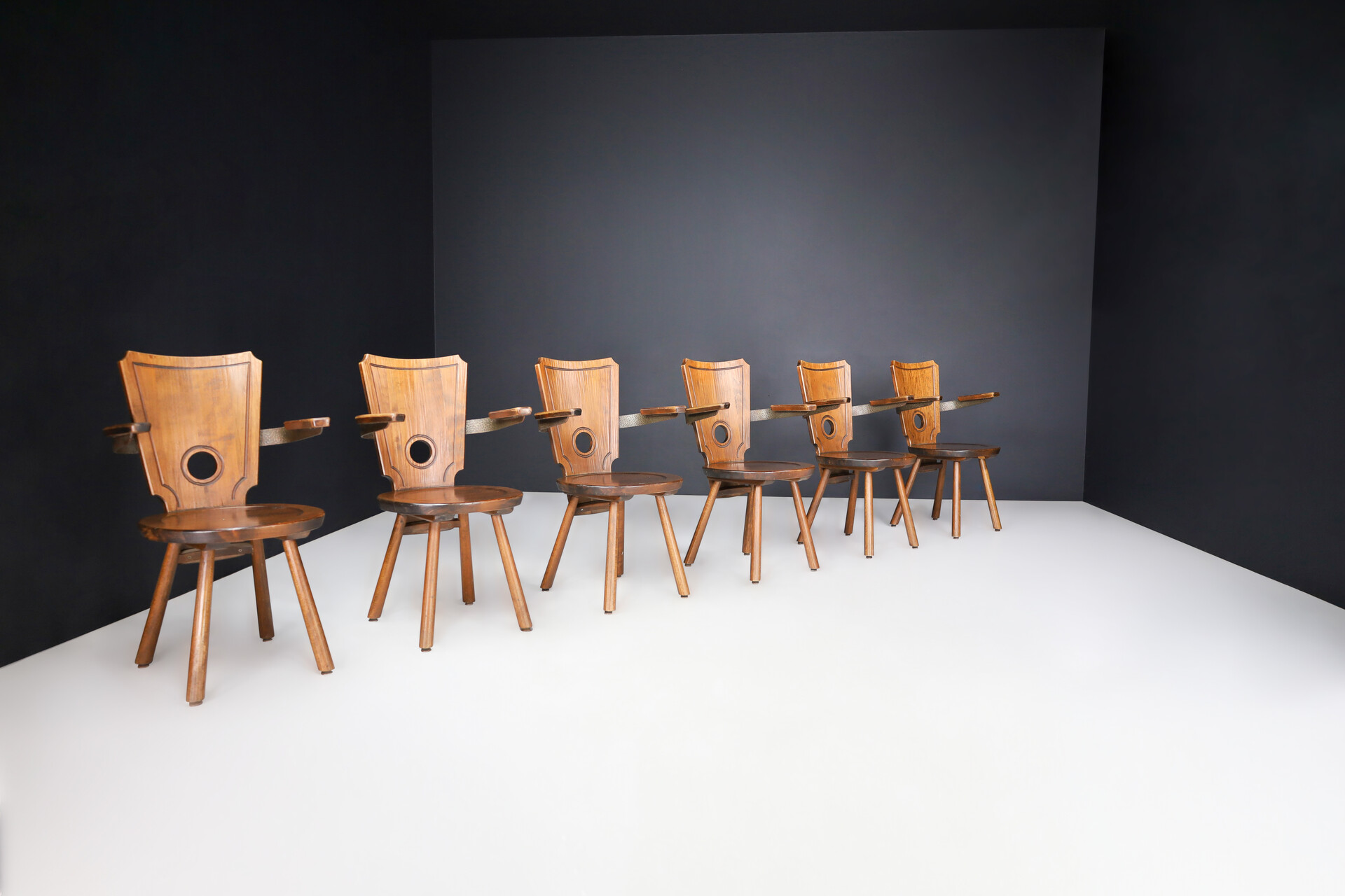 Brutalist Sculptural Arm chairs, France 1960s Mid-20th century