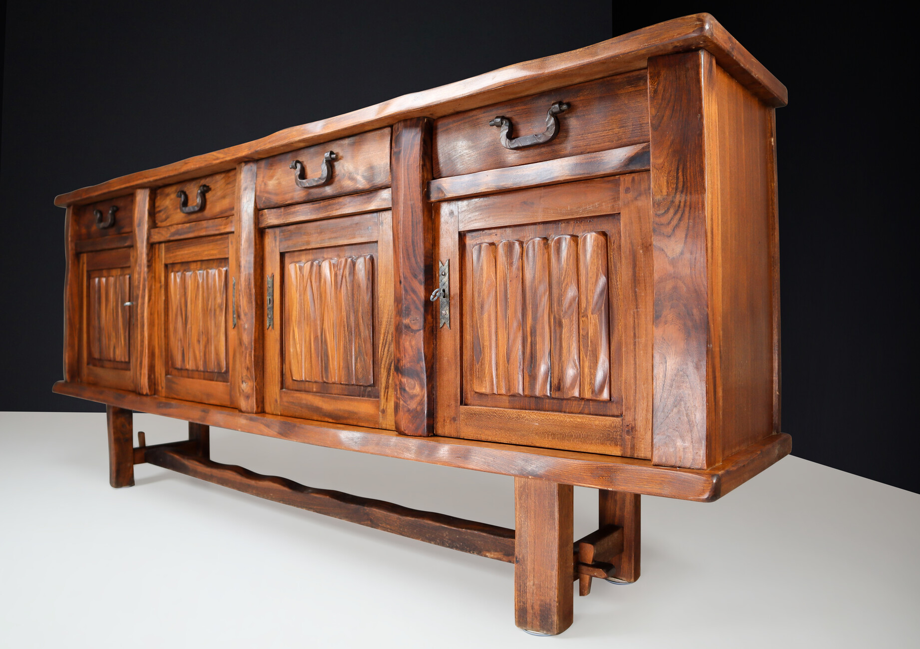 Brutalist Sculptural Sideboard by Olavi Hänninen for Mikko Nupponen, Finland, 1950s Mid-20th century