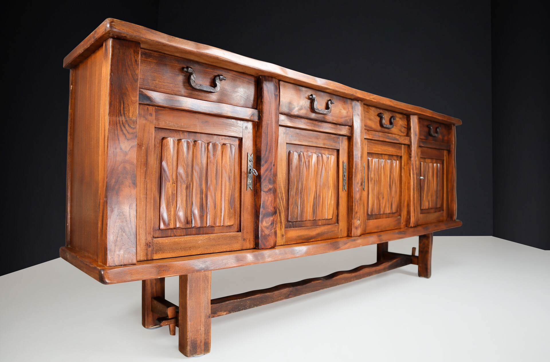 Brutalist Sculptural Sideboard by Olavi Hänninen for Mikko Nupponen, Finland, 1950s Mid-20th century