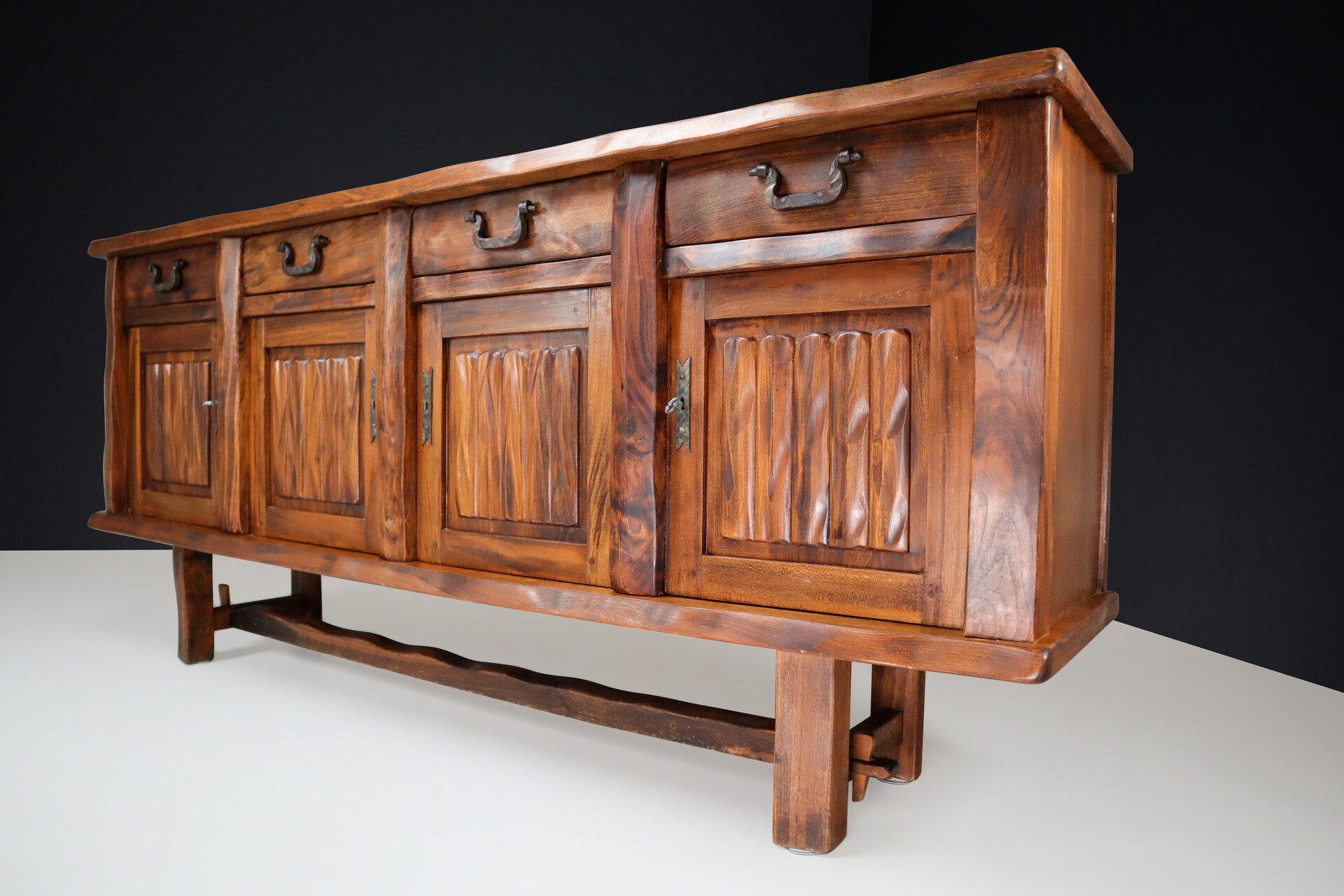 Brutalist Sculptural Sideboard by Olavi Hänninen for Mikko Nupponen, Finland, 1950s Mid-20th century