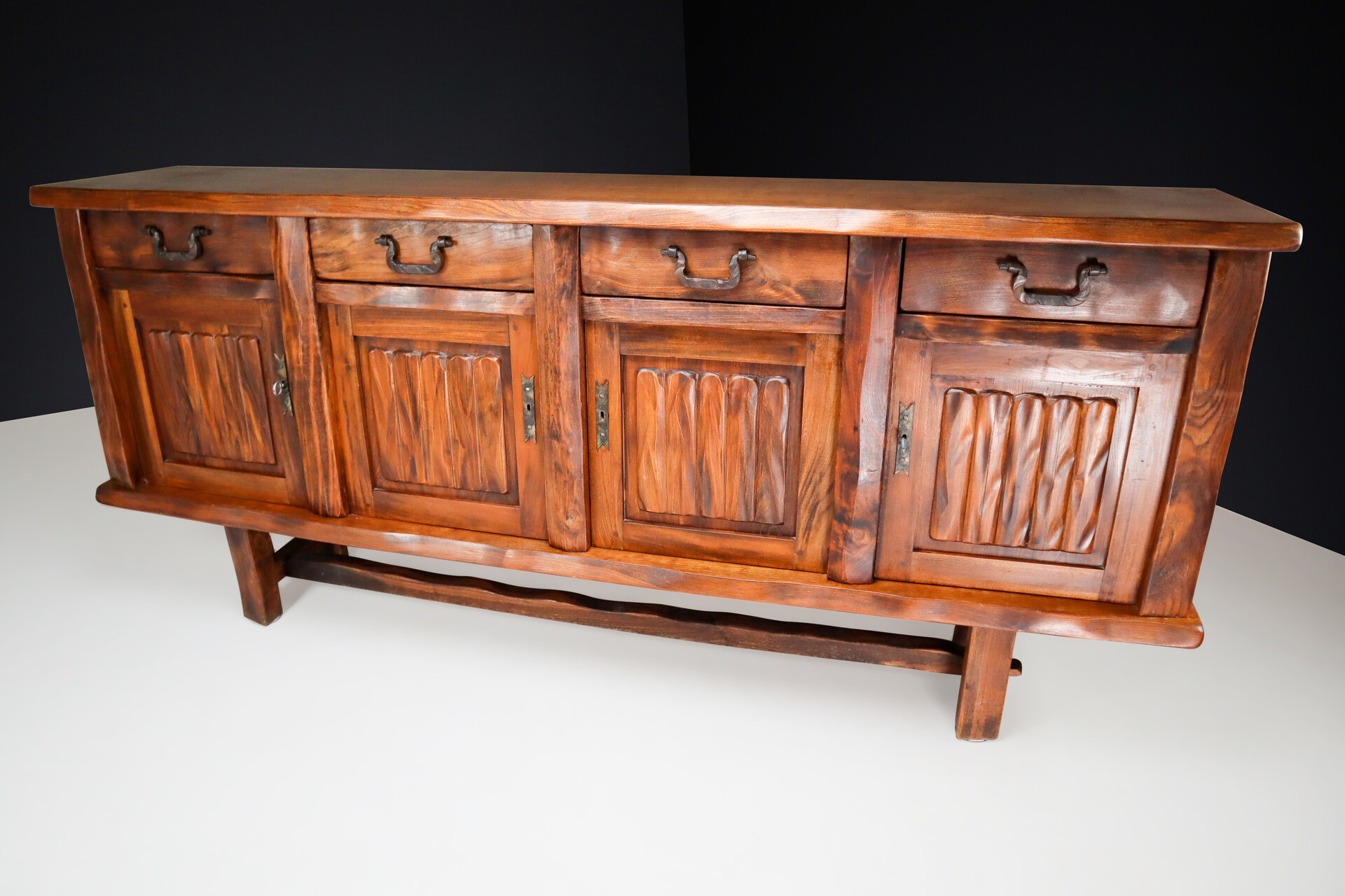 Brutalist Sculptural Sideboard by Olavi Hänninen for Mikko Nupponen, Finland, 1950s Mid-20th century
