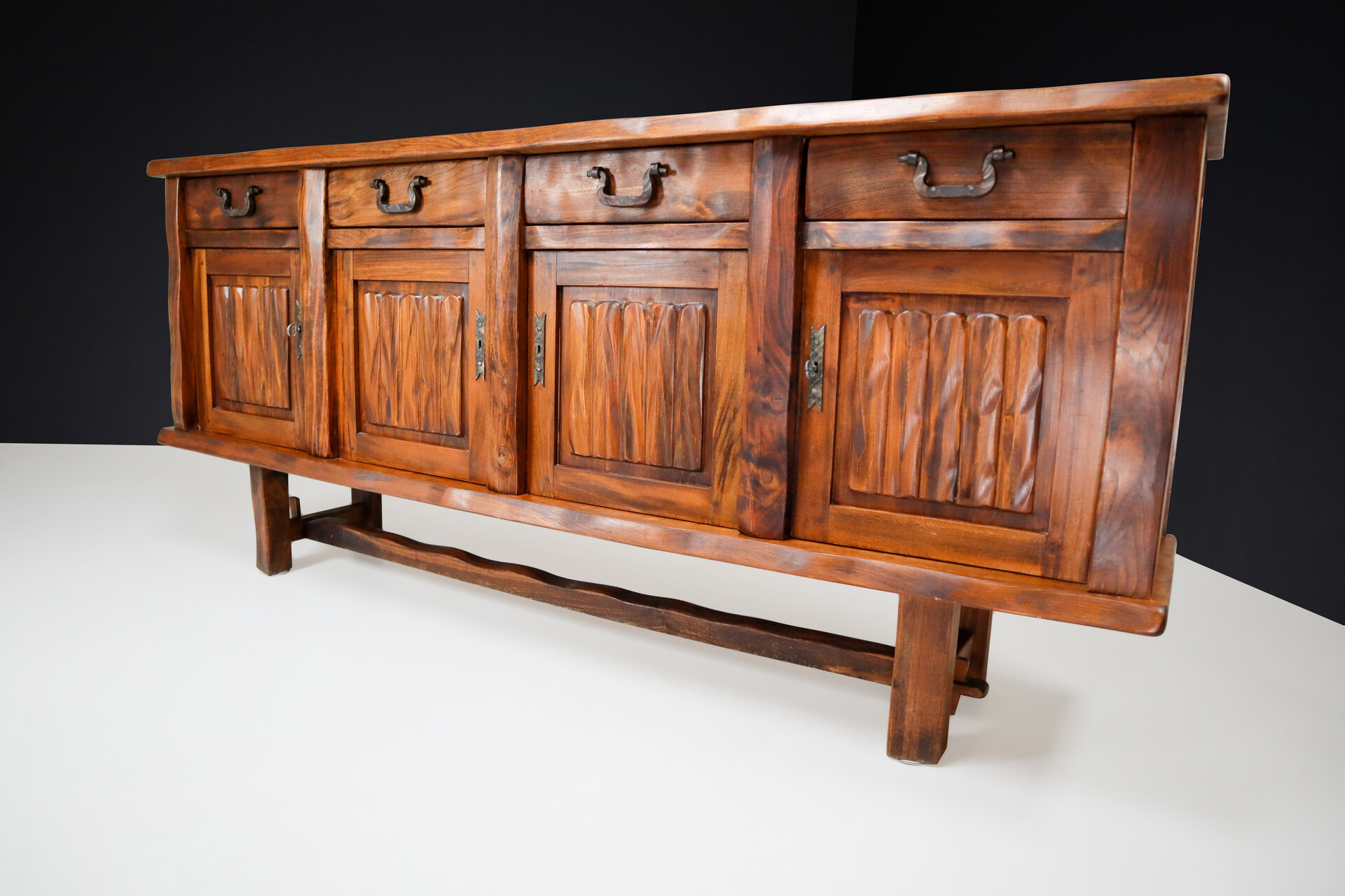 Brutalist Sculptural Sideboard by Olavi Hänninen for Mikko Nupponen, Finland, 1950s Mid-20th century
