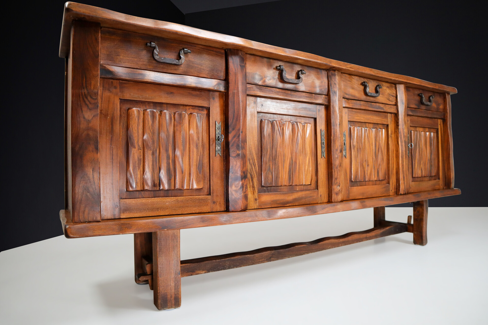 Brutalist Sculptural Sideboard by Olavi Hänninen for Mikko Nupponen, Finland, 1950s Mid-20th century