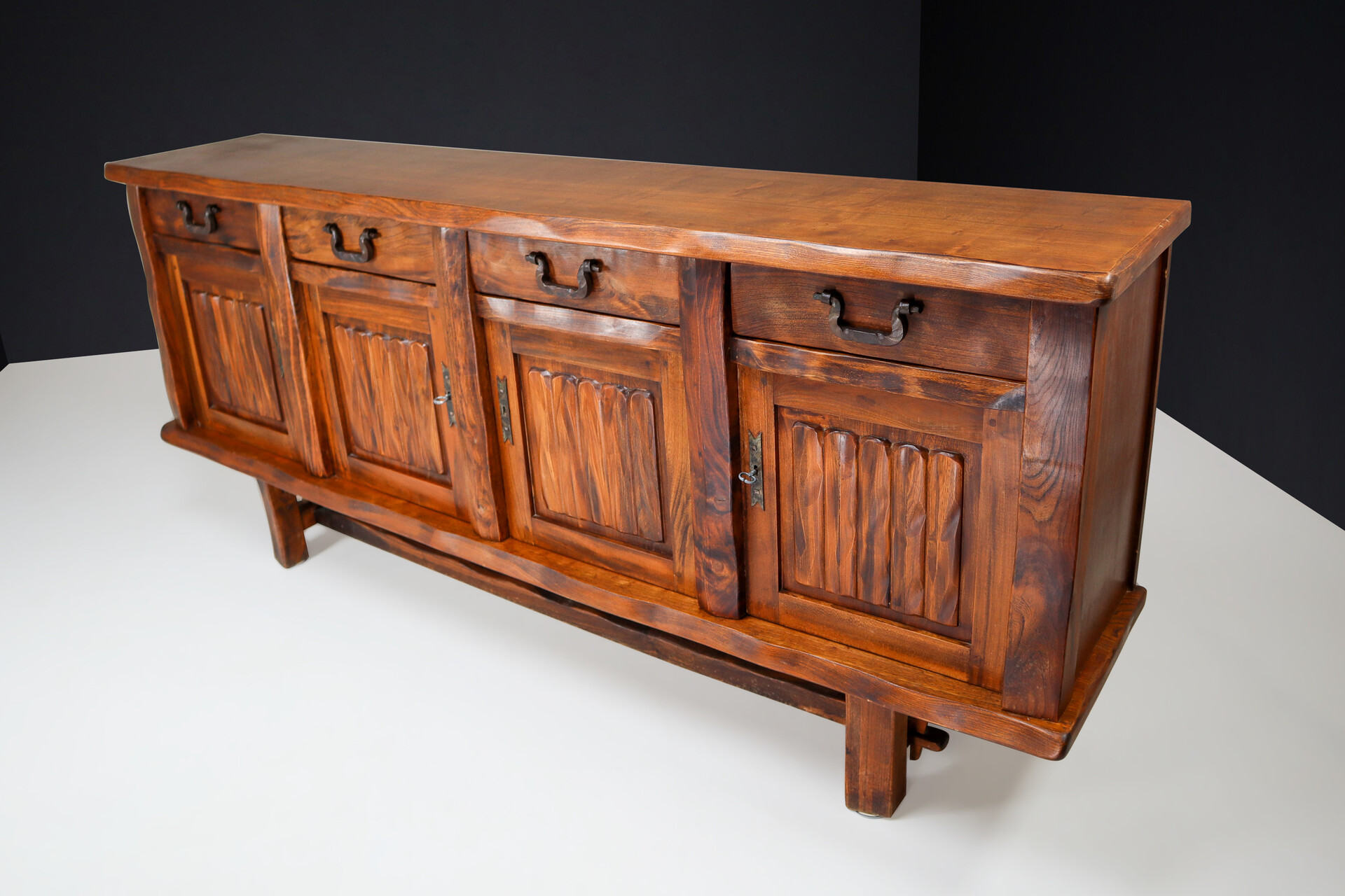 Brutalist Sculptural Sideboard by Olavi Hänninen for Mikko Nupponen, Finland, 1950s Mid-20th century