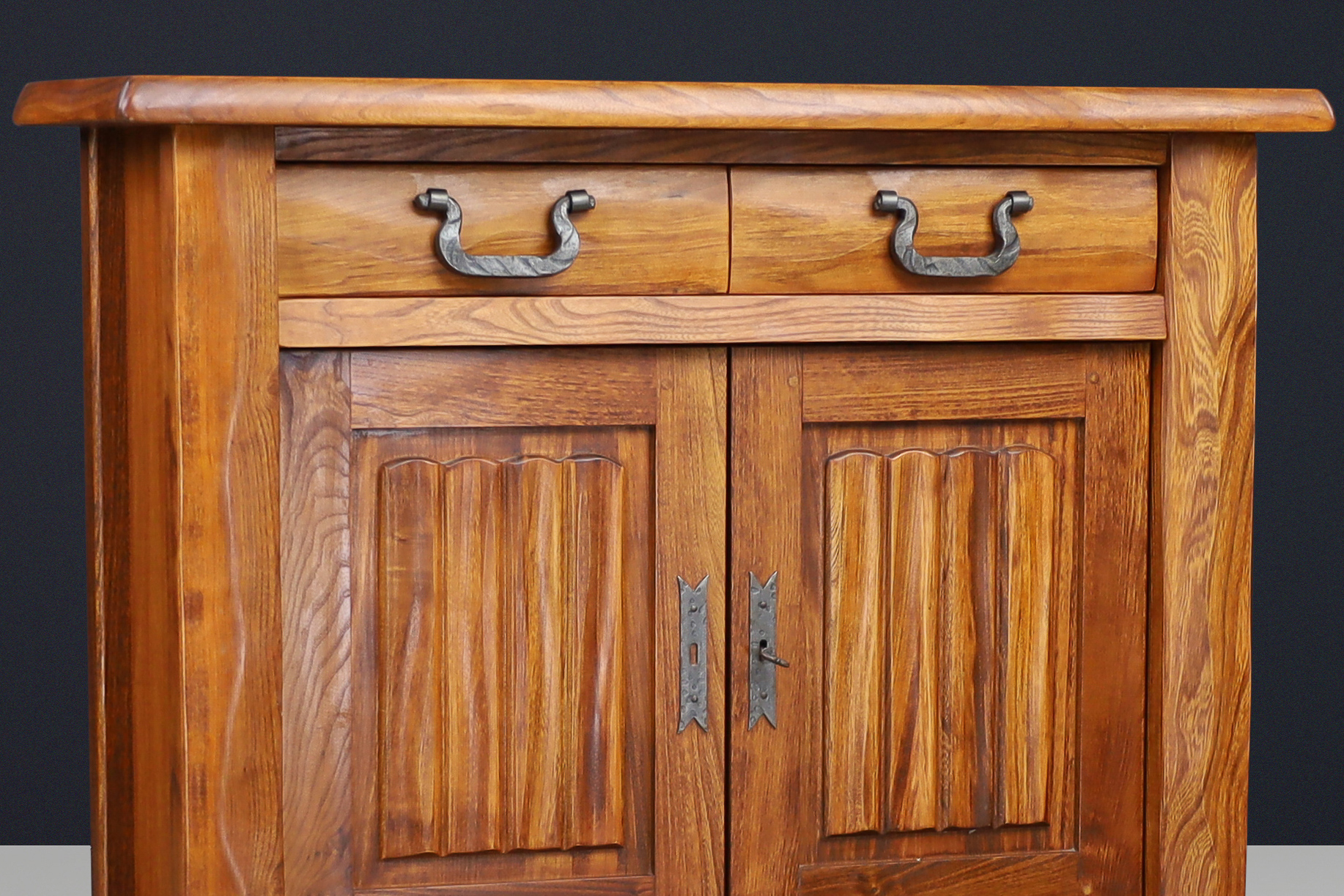 Brutalist Sideboard in Elm by Olavi Hänninen for Mikko Nupponen, Finland, 1958 Mid-20th century