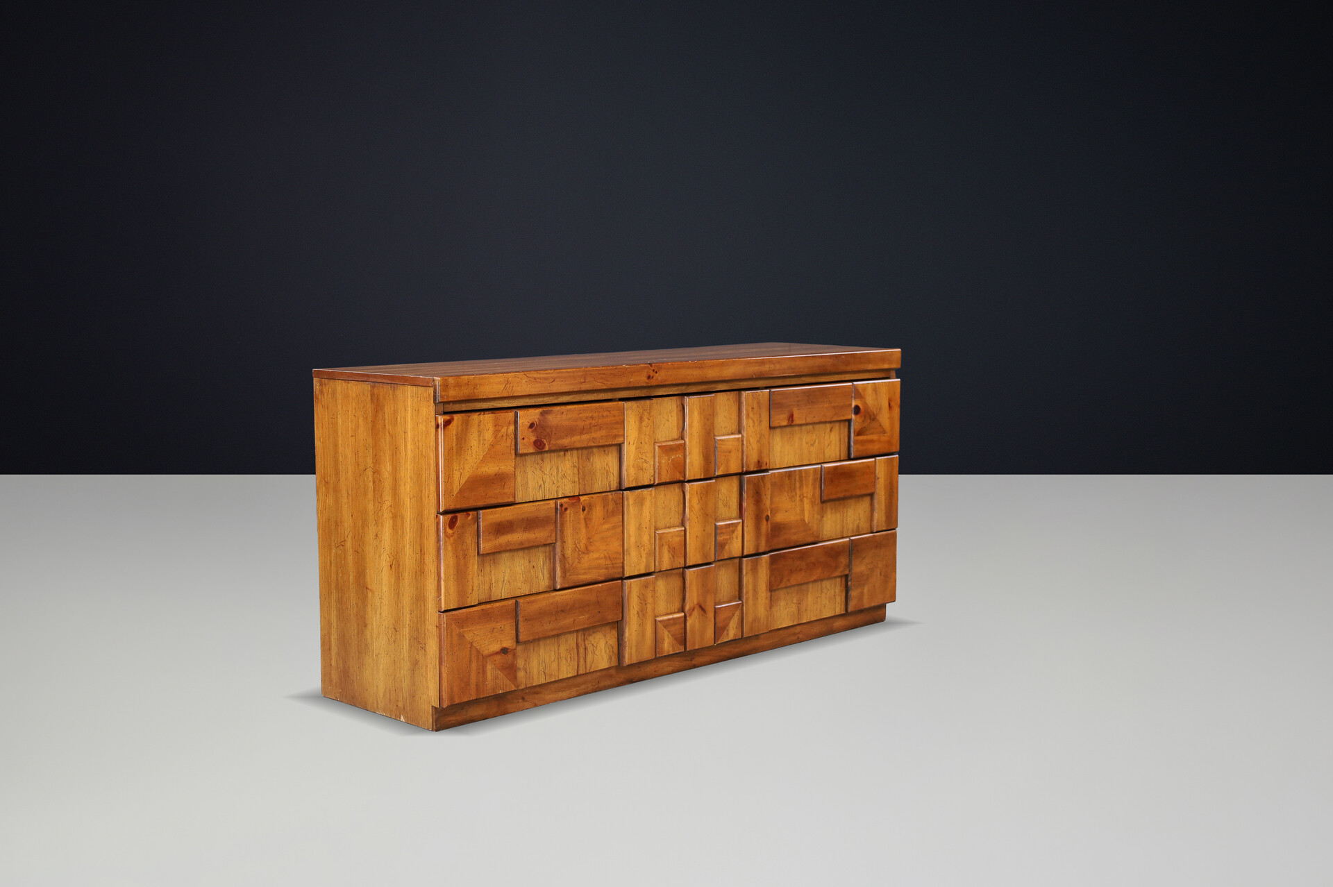 Brutalist “Staccato” Dresser by Lane Furniture, USA, 1970s Late-20th century
