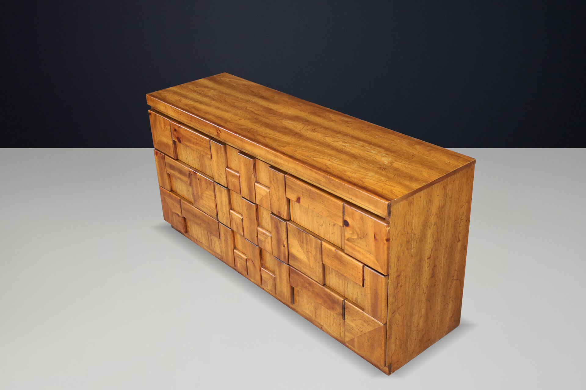 Brutalist “Staccato” Dresser by Lane Furniture, USA, 1970s Late-20th century
