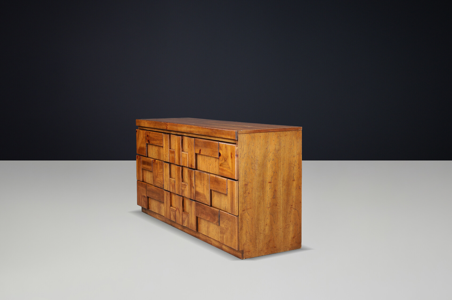 Brutalist “Staccato” Dresser by Lane Furniture, USA, 1970s Late-20th century