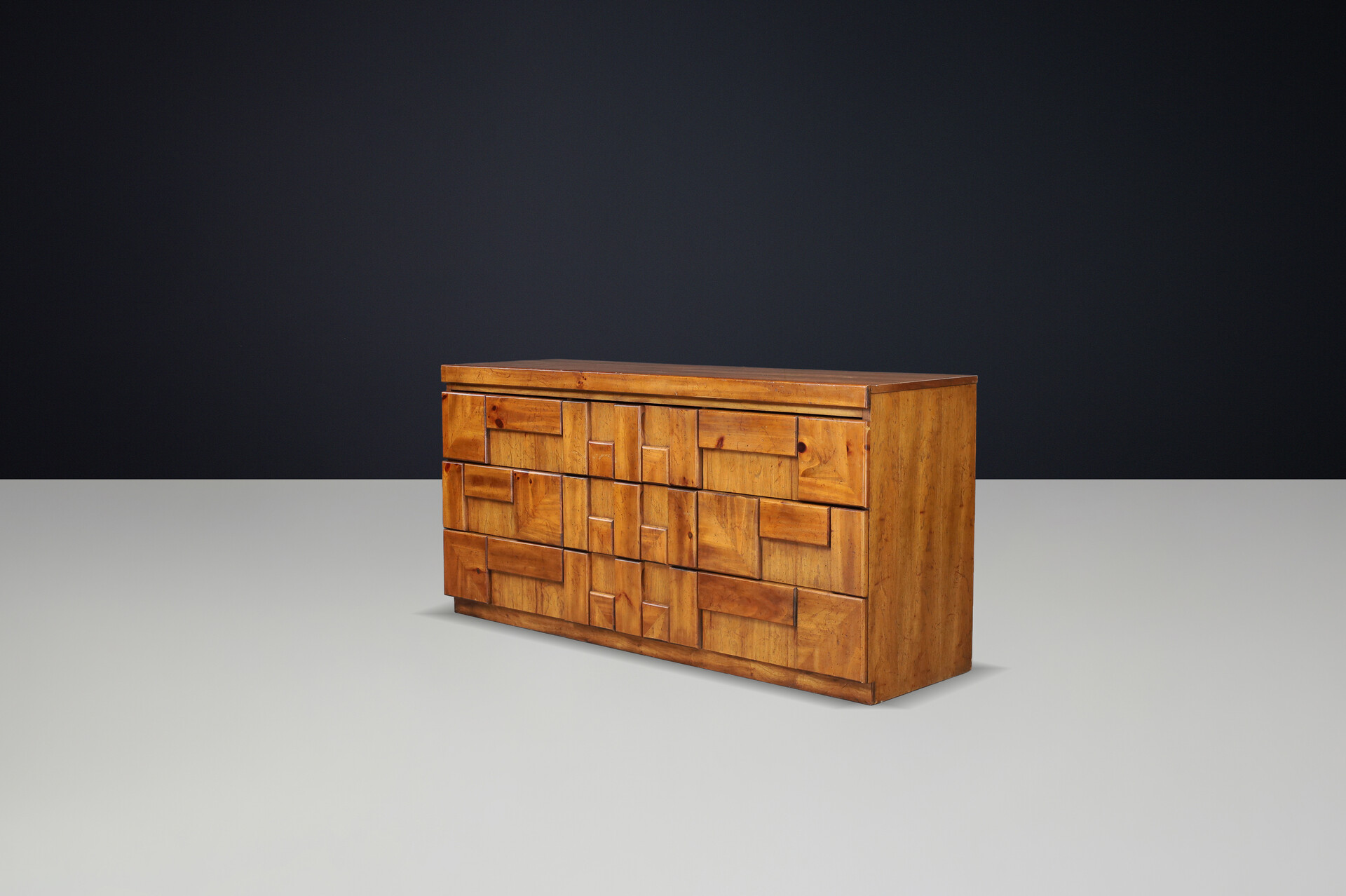 Brutalist “Staccato” Dresser by Lane Furniture, USA, 1970s Late-20th century